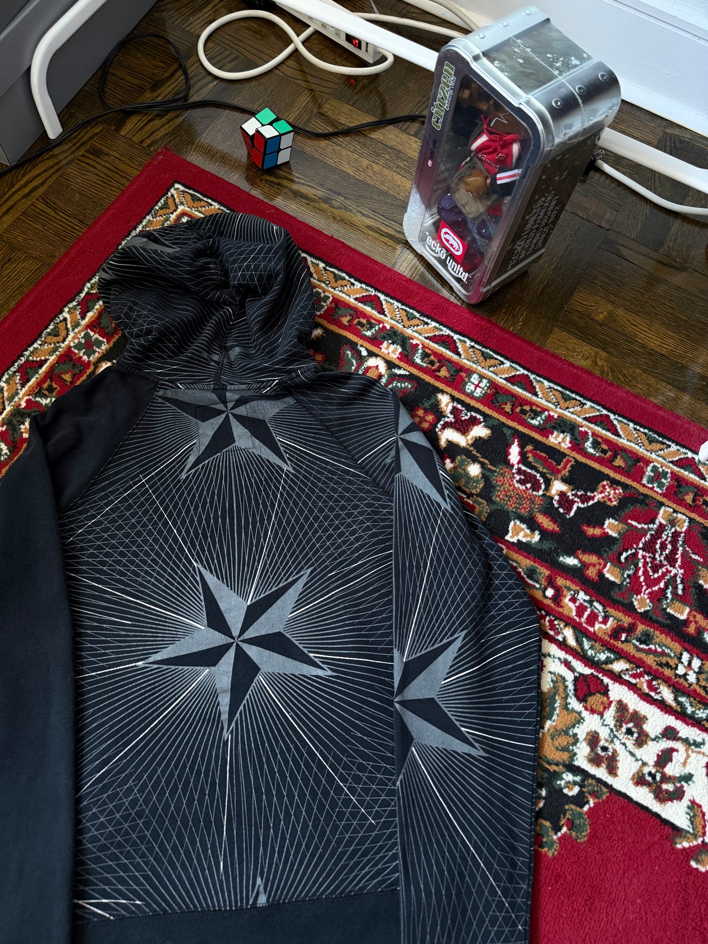 Y2K Fox AOP Vintage Zip Hoodie Womens