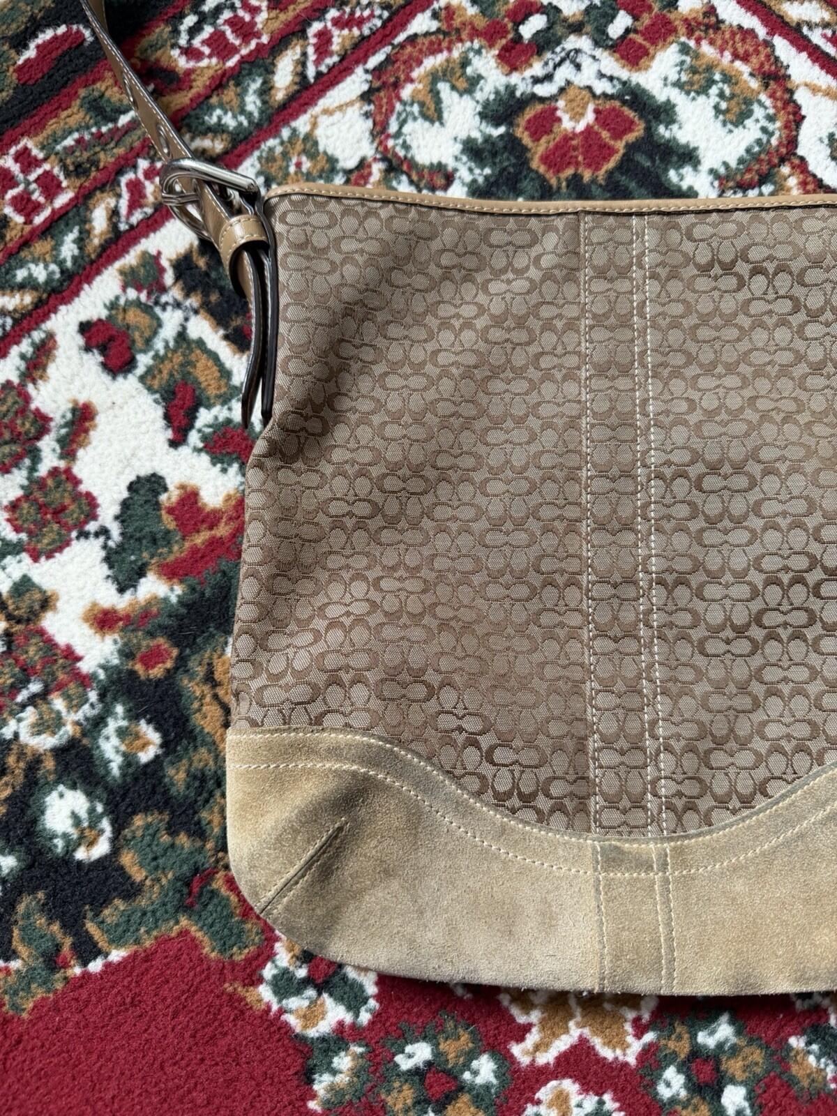Coach Signature Jacquard Crossbody Bag Shoulder Purse Brown F10944