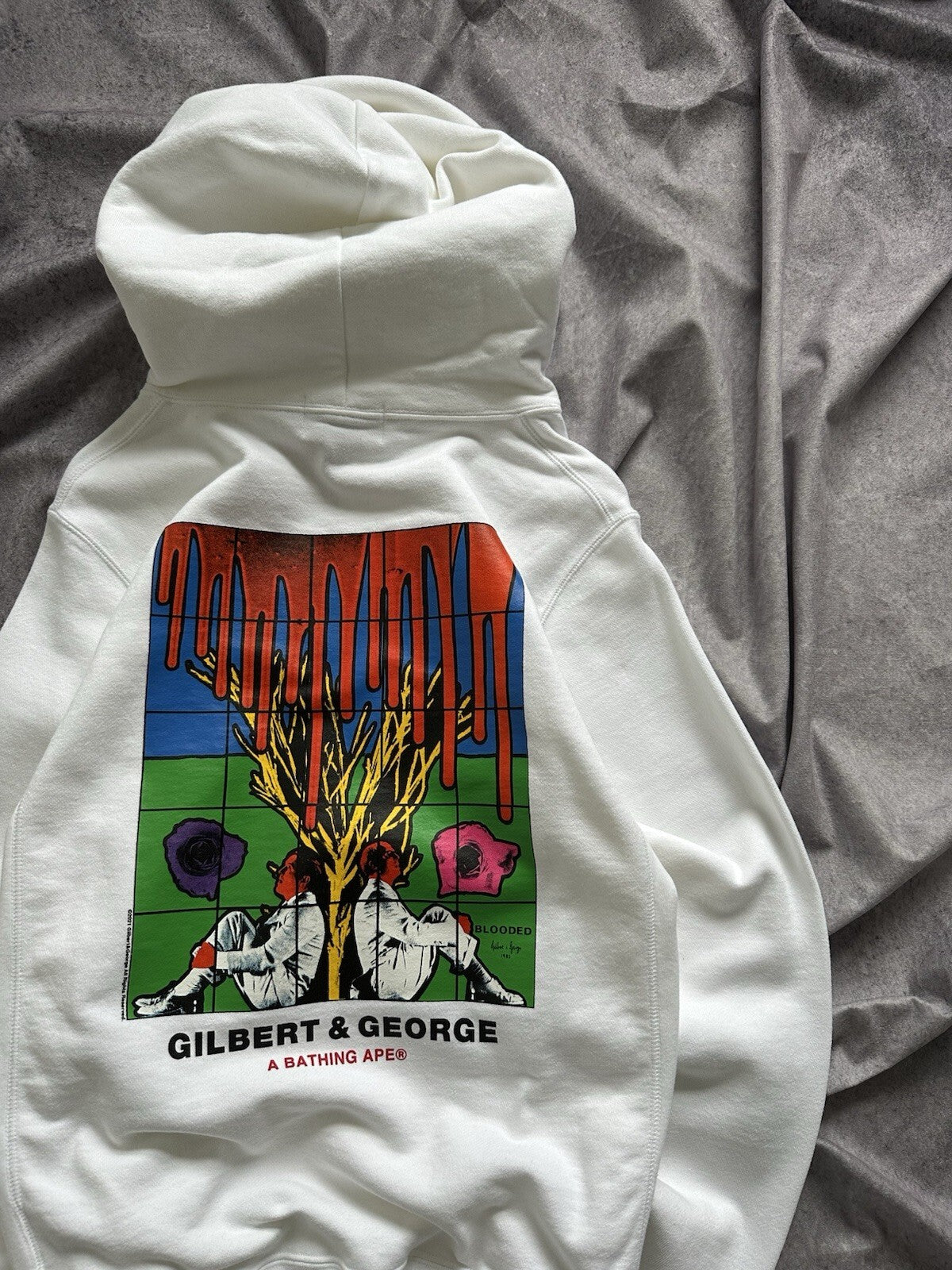 A Bathing Ape Bape Gilbert George Blooded Hoodie White Size M