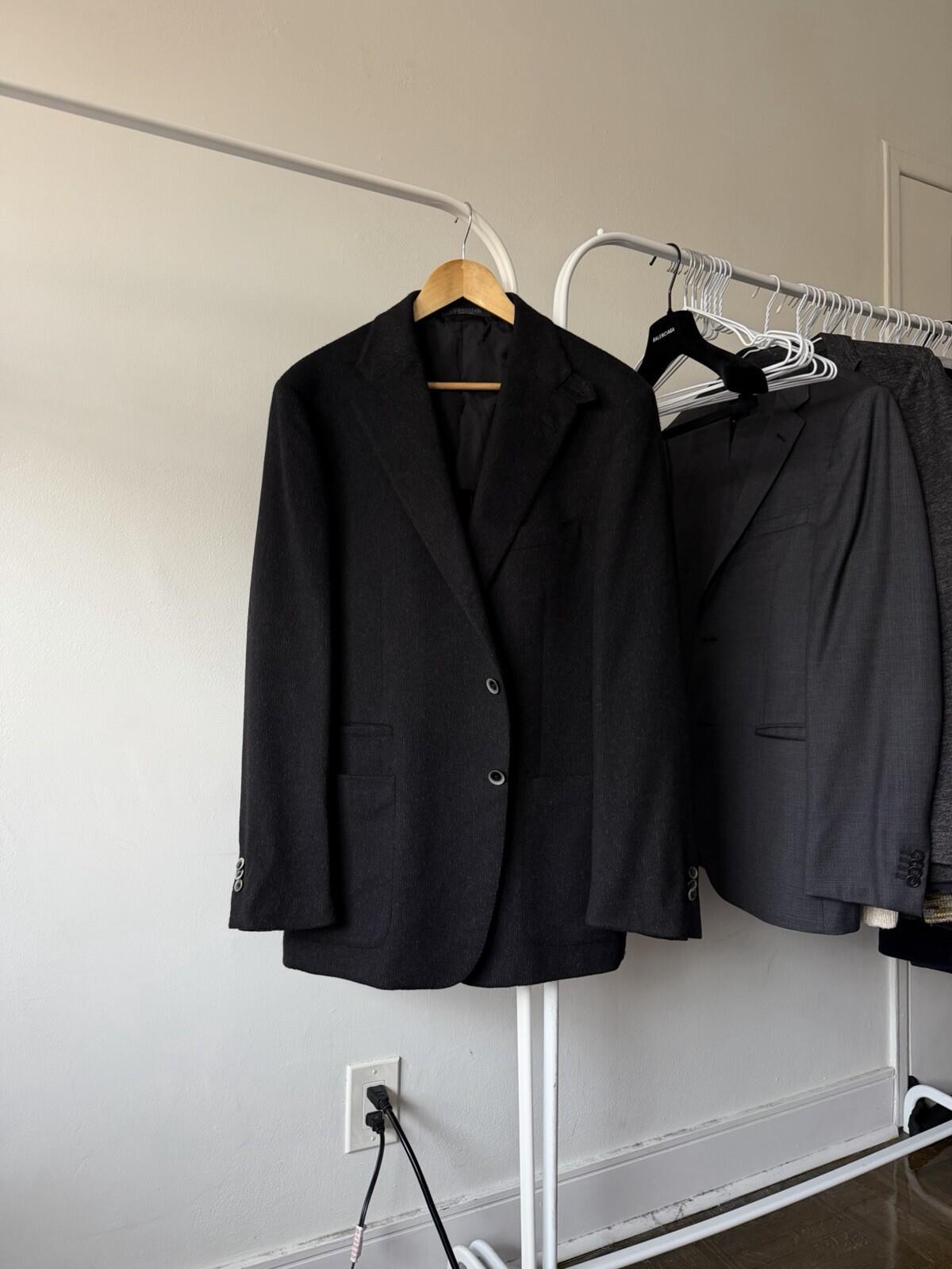 Corneliani ID Italy Virgin Wool 54EU  Blazer Coat Sport Jacket Black