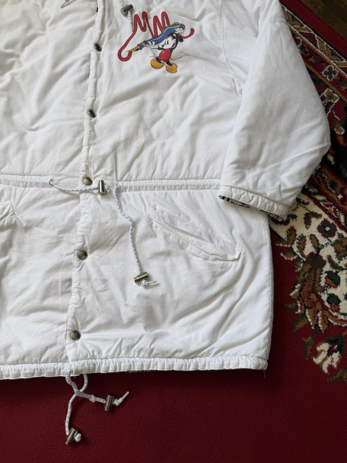 Mickey Mouse Disney Women's Oversized Hooded Jacket White Parka Reversible M