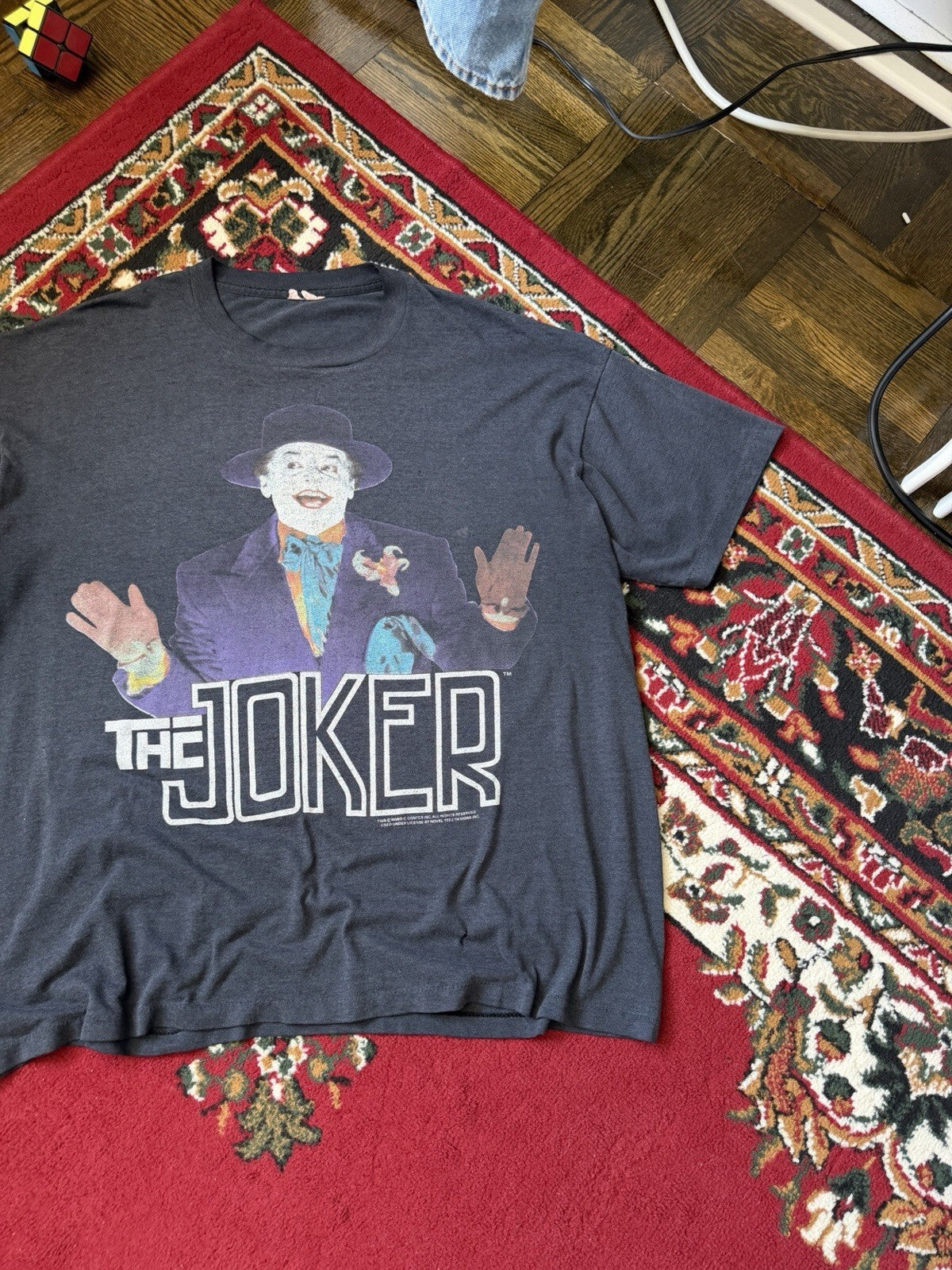 Vintage The Joker 1989  Print Batman Movie Promo Tee L 80s 90s Shirt