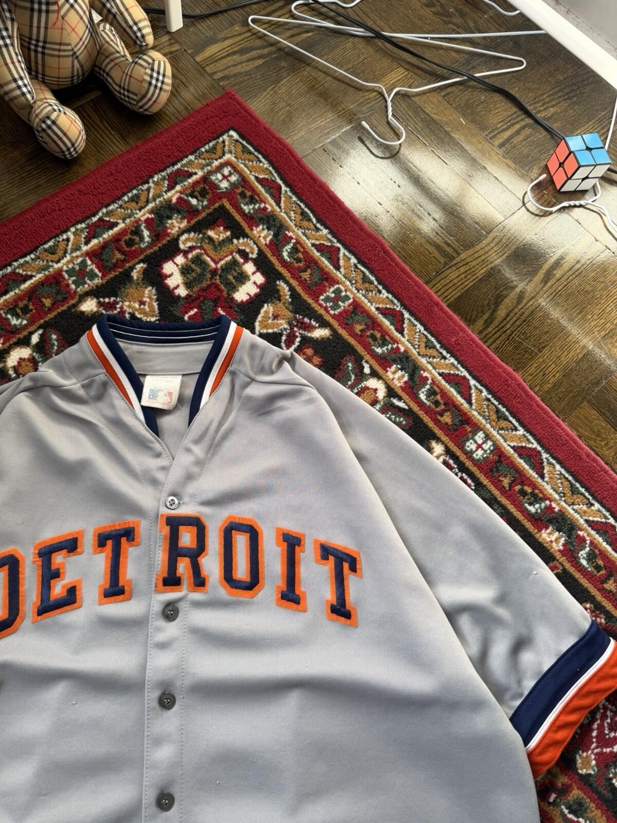 Vintage 80s CCM Detroit Tigers Jersey XXL Gray Road Script MLB Sewn 90s