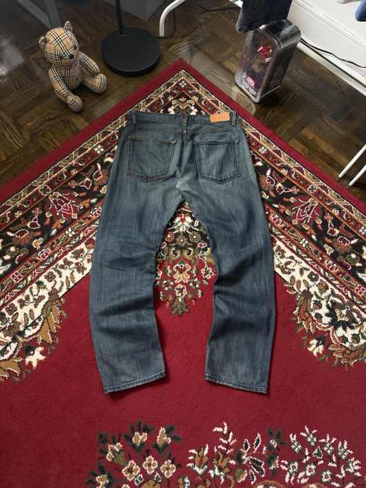 Acne Jeans Washed Classic Straight Leg Dark Wash Denim Cotton Mens 34/32