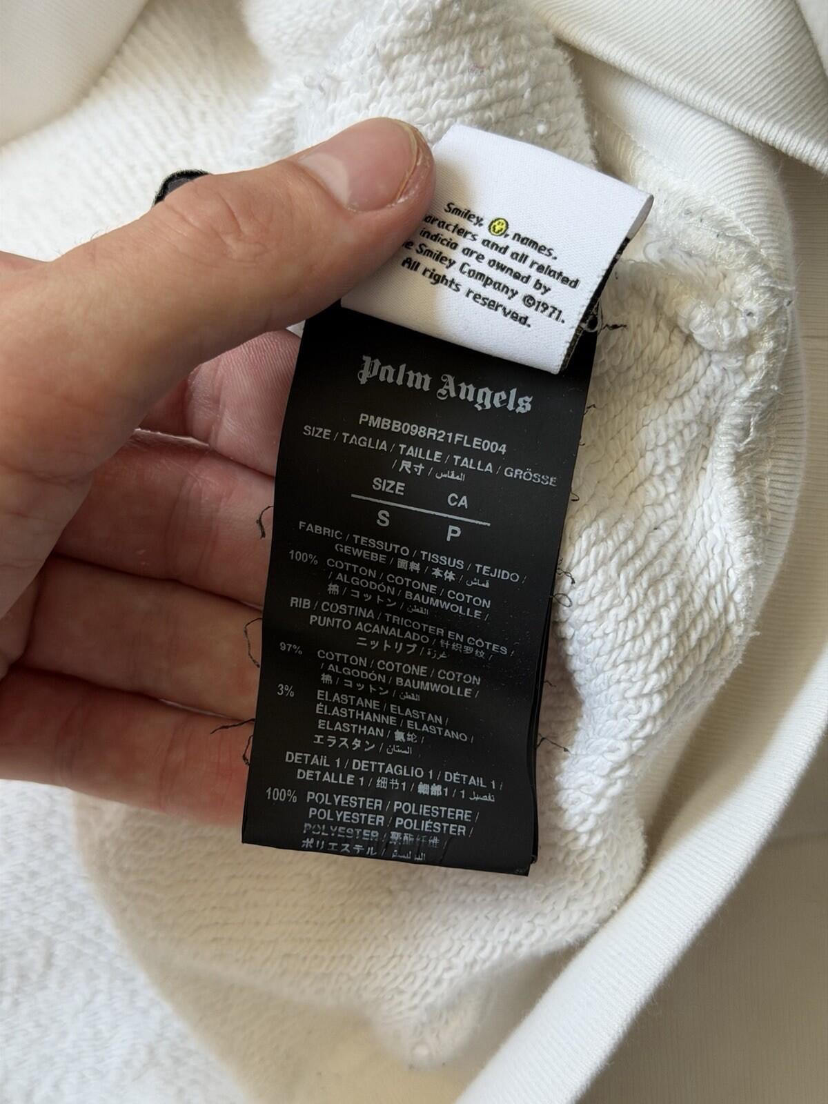Palm Angels x Smiley Happy Collection Cream White Embroidered Oversized Hoodie S