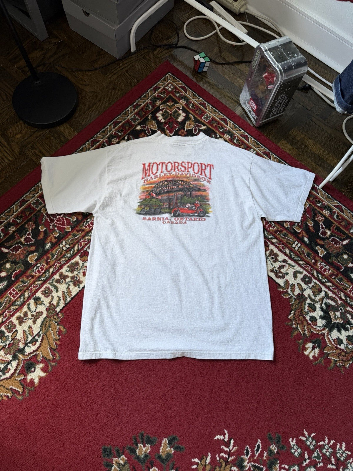 Vintage Harley Davidson Softail Heritage Motorcycle Men's XXL Tee 90s Sarnia ON