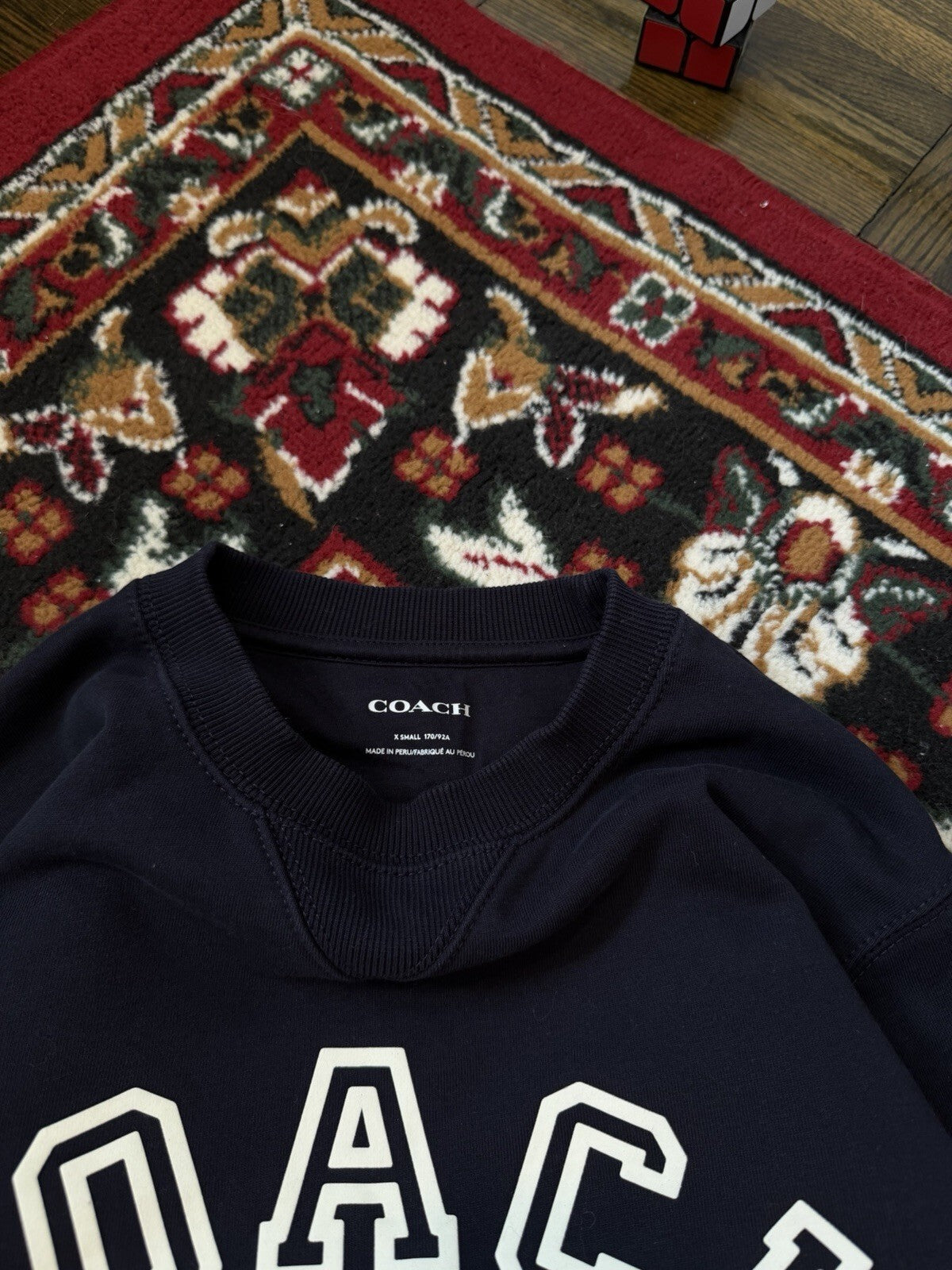 Coach Varsity Crewneck Sweatshirt Men’s Size XS Navy