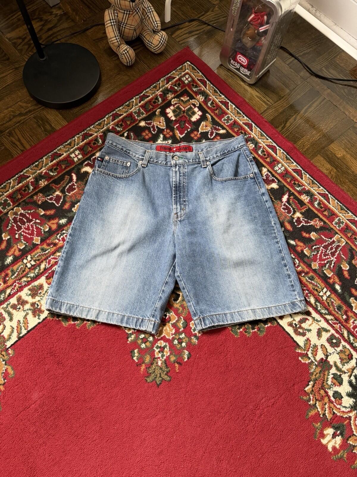 Y2K Tommy Hilfiger Stonewash Jorts Baggy Size 34 VTG 90s Denim Jean Shorts