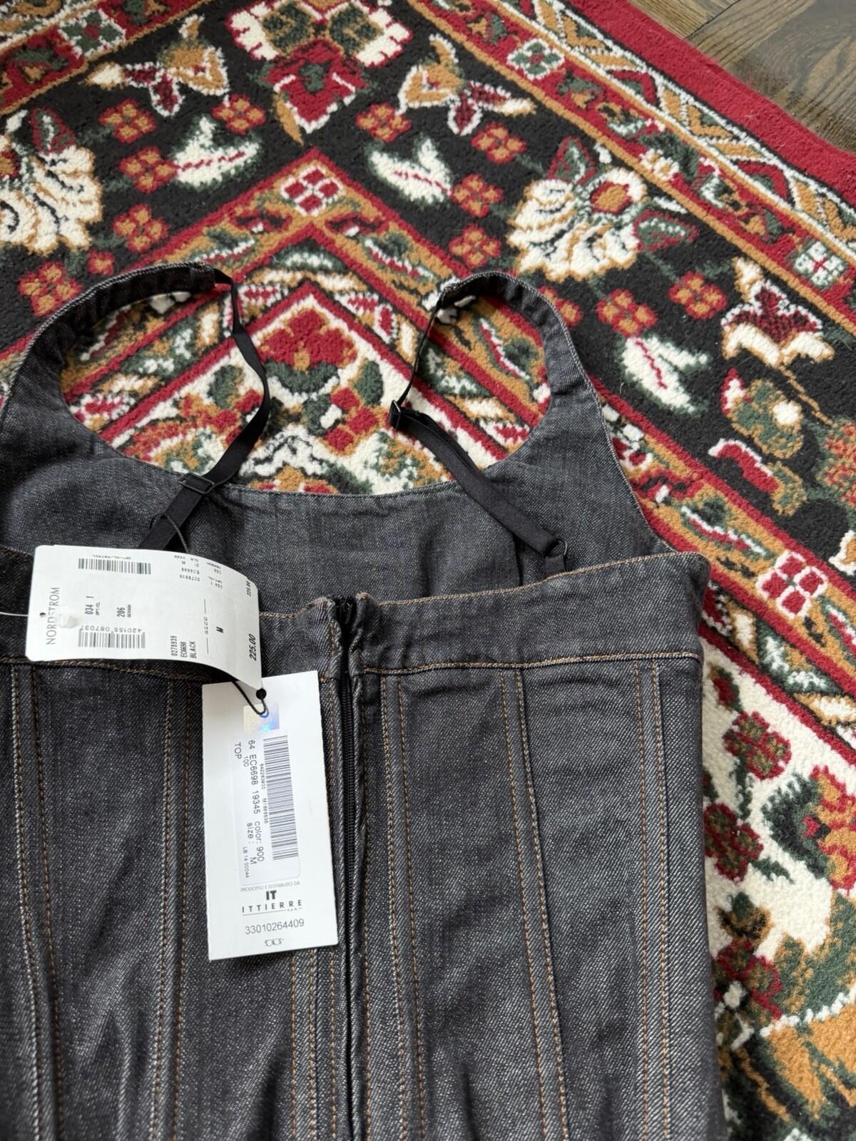 00s Archive Dolce & Gabbana Denim Pleated Gray Corset Top DG Jean Top Y2K