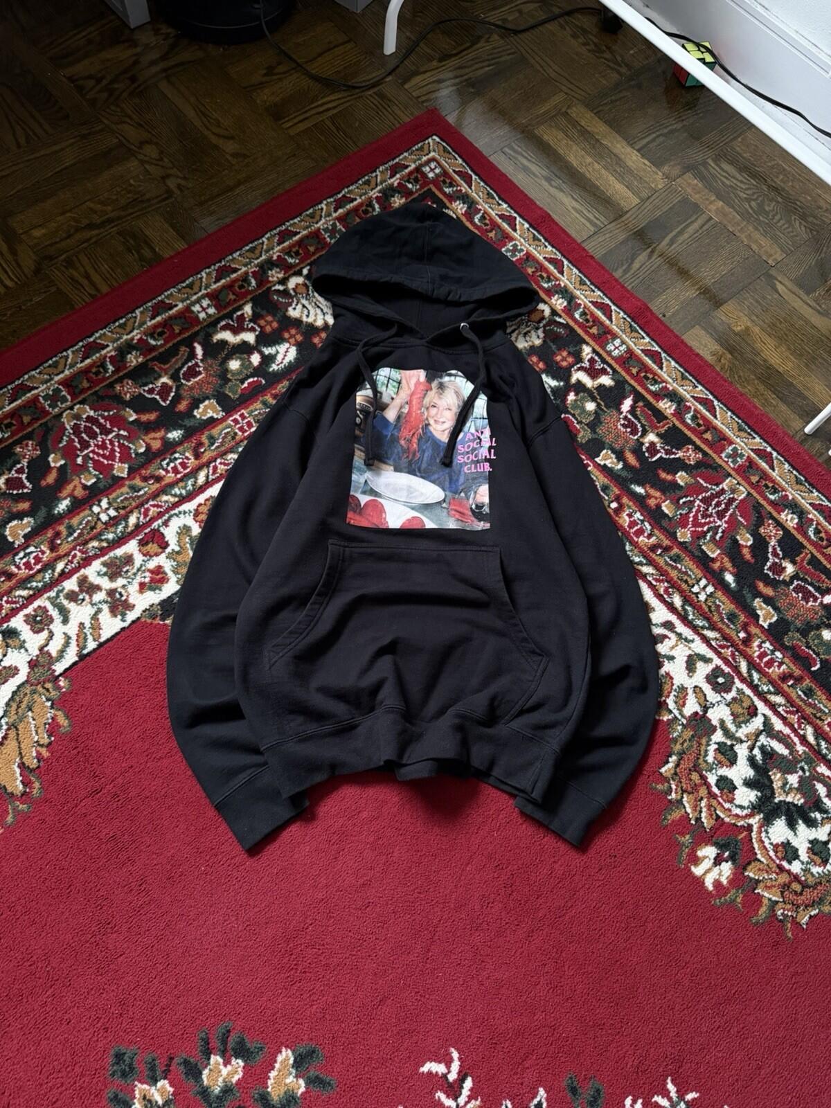 Anti Social Social Club Martha Stewart Lobster Hoodie Unisex S Black ASSC
