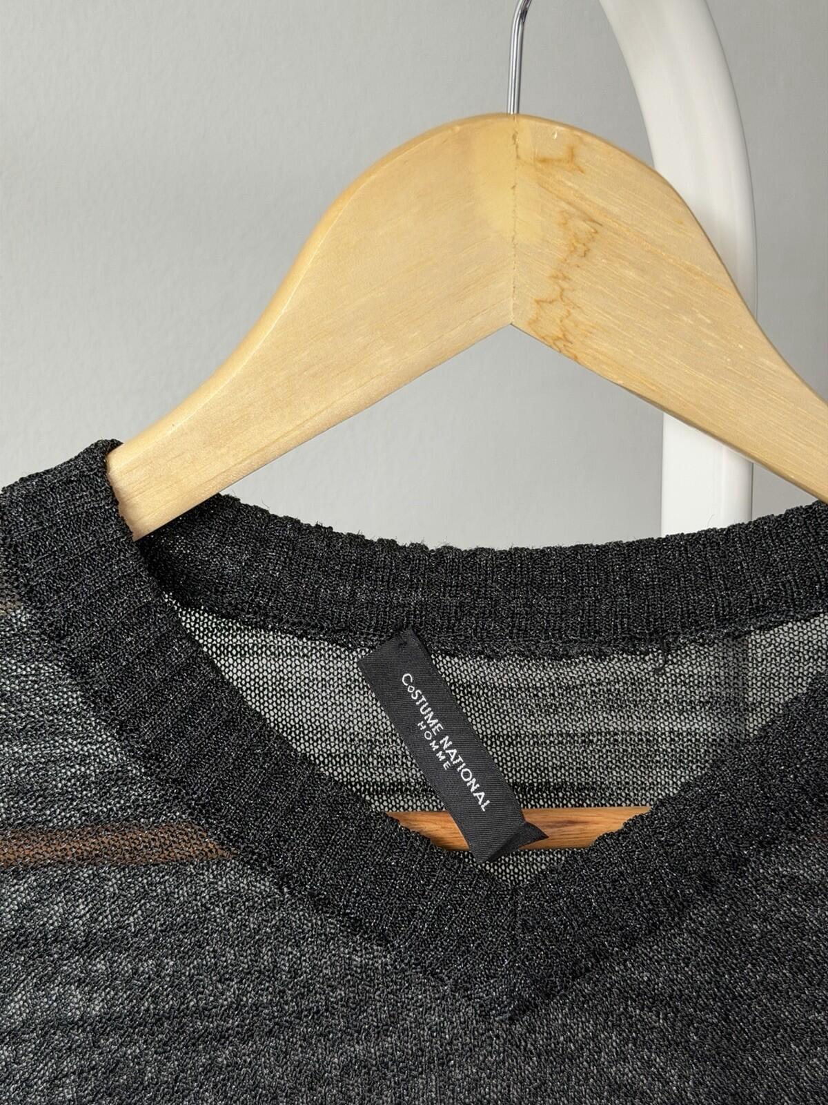 Costume National Homme Viscose/Polyamide Transparent Knit Sweater Metal Effect