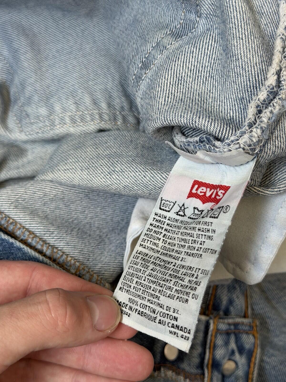 90s Vintage Levi's 501 Jeans Size 40x34 Blue Light Blue Washed Denim
