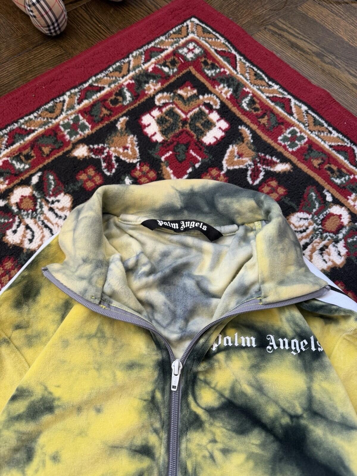 Palm Angels Yellow Tie Dye Velour Track Jacket Yellow Size XL
