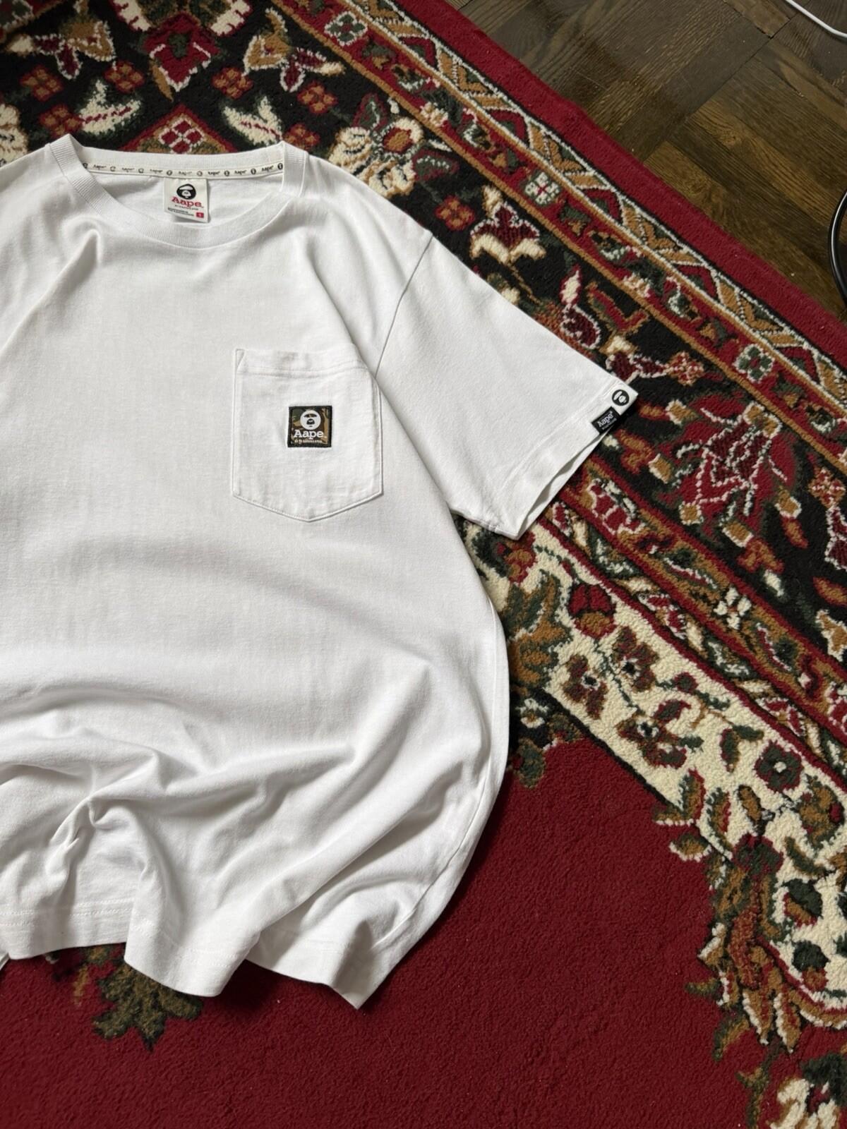 Aape By A Bathing Ape Bape Pocket Logo Head White T-Shirt Men's S