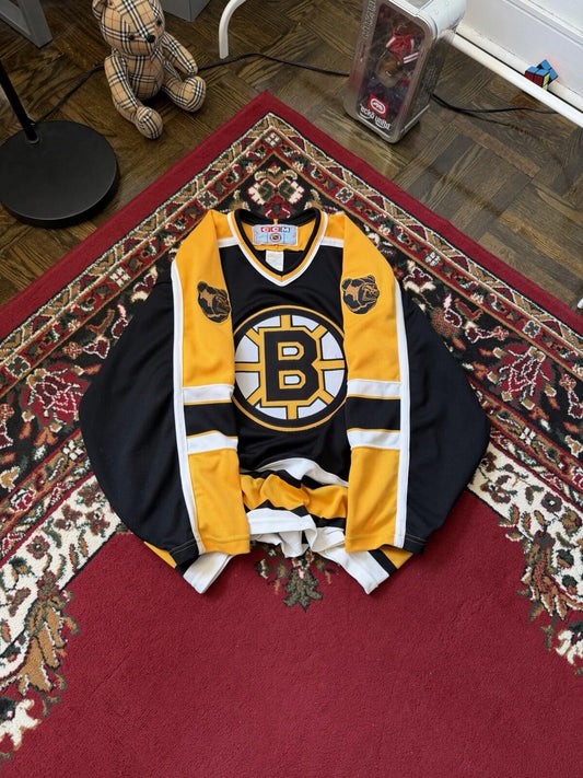 VTG 90s Ccm Boston Bruins Black Bears Classic NHL Hockey Jersey Mens XL*