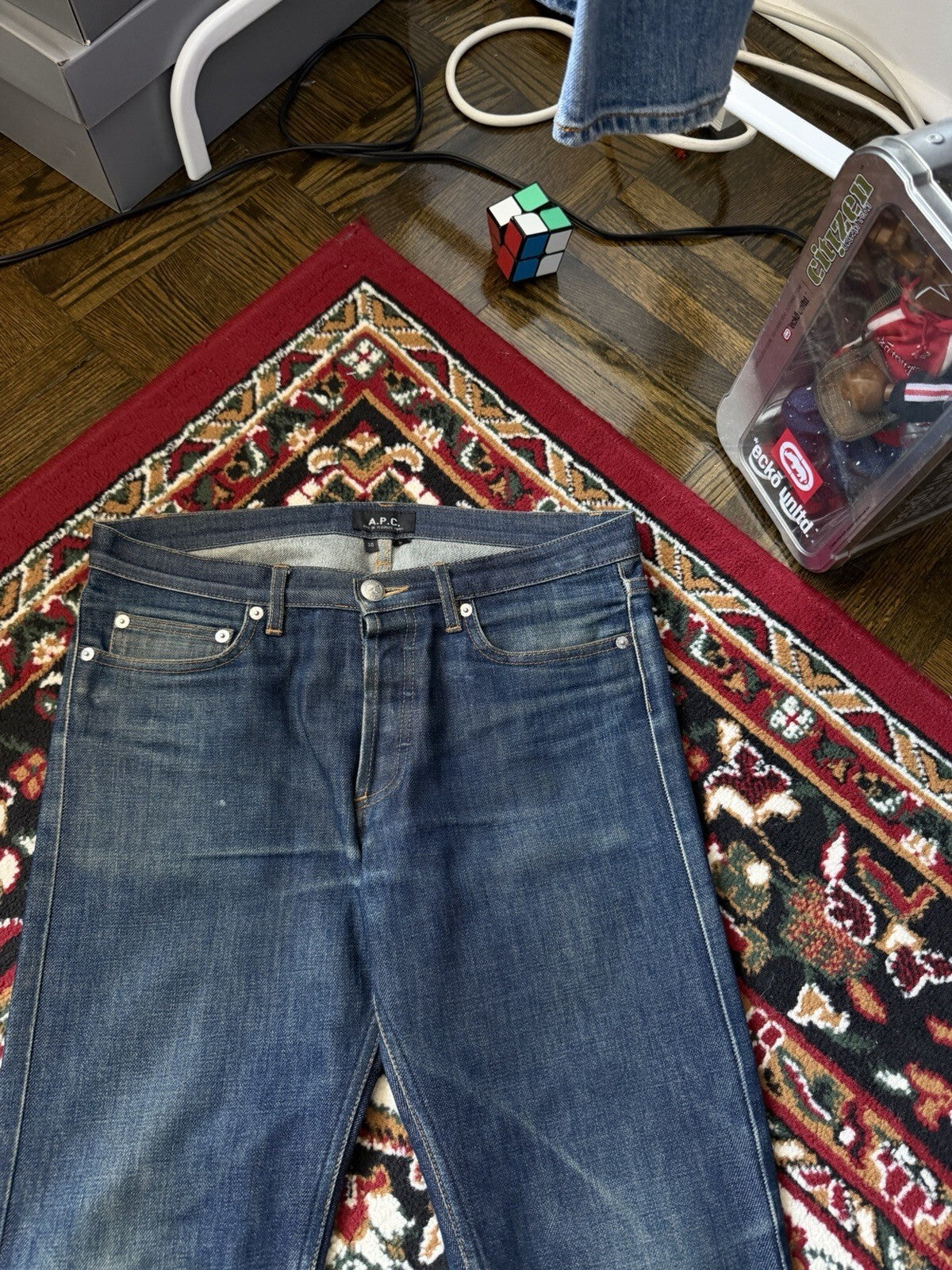 A.P.C. Rue De Fleurus Distressed Paris New Cure Men’s Straight Leg Raw Jeans APC