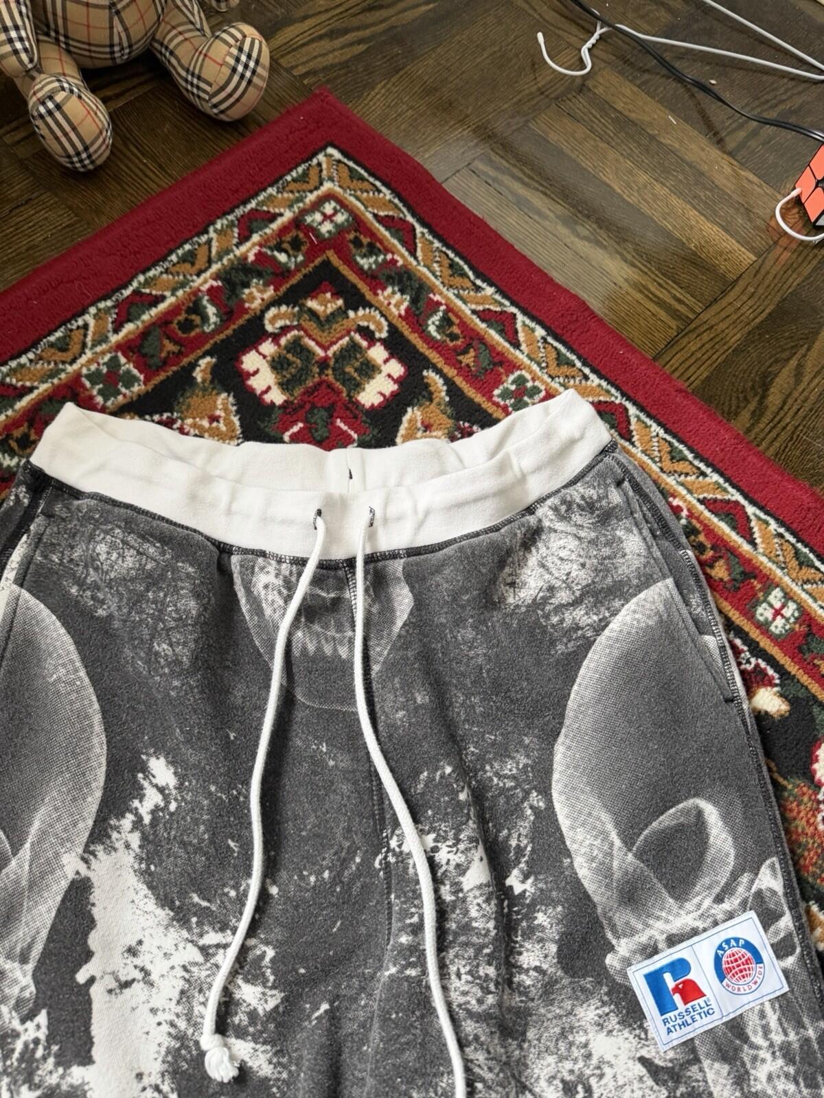 ASAP Worldwide X Russell Athletic Sweatpants White/Black Men’s Size Medium