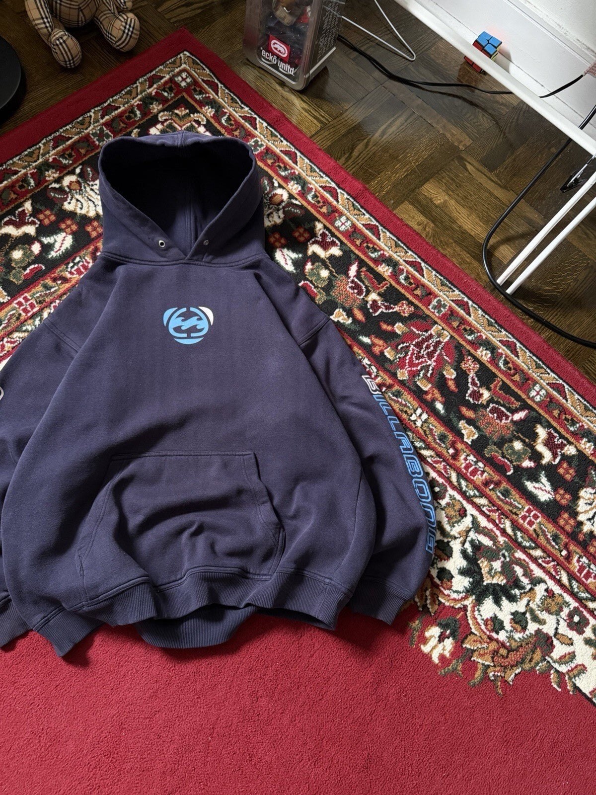 Vintage  Billabong Grail Center Log Hoodie Surf Grunge Faded Skate Rave Y2K 90s