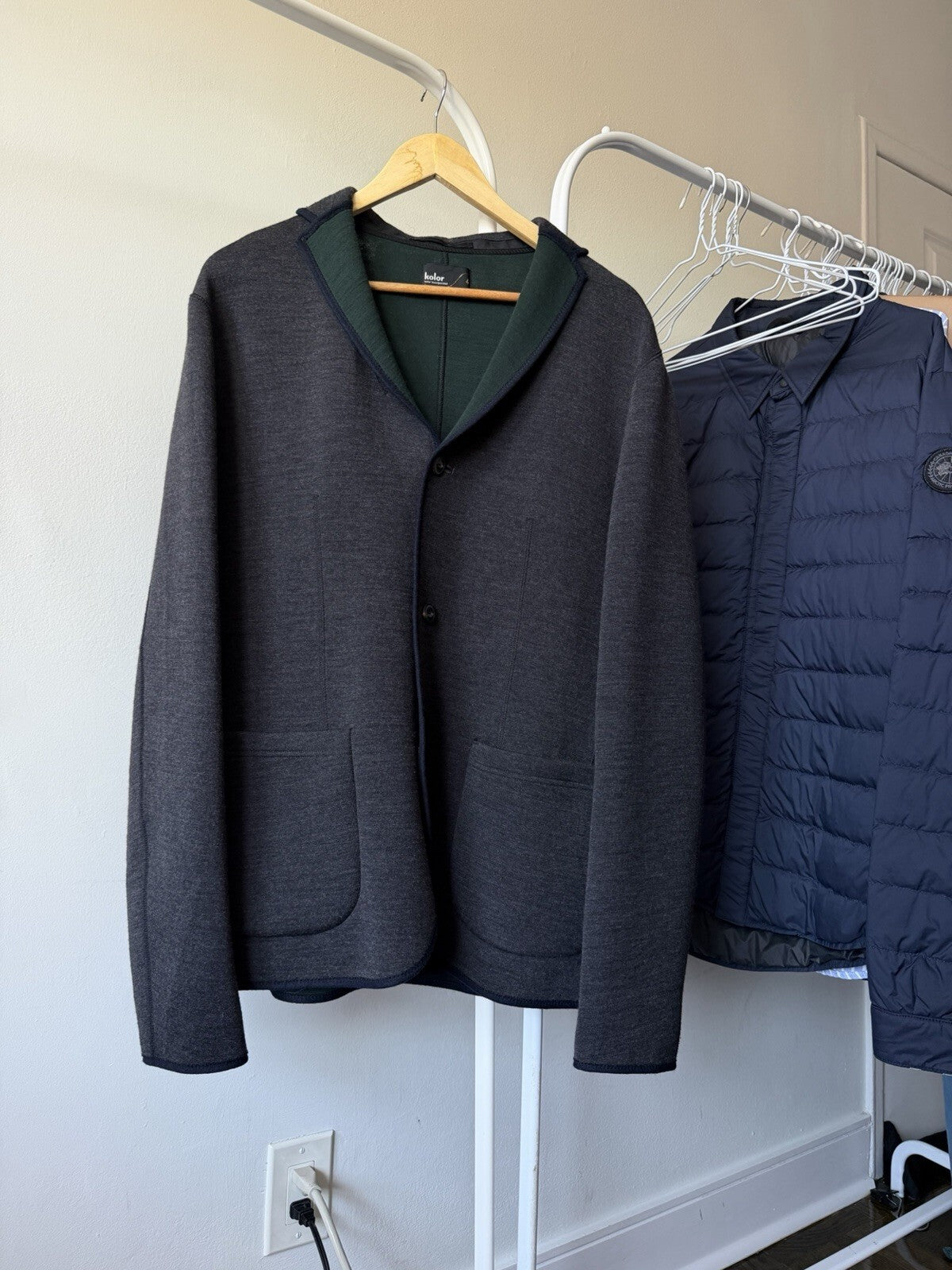 Kolor Japan  Wool Nylon Gray / Green Jacket Size 4
