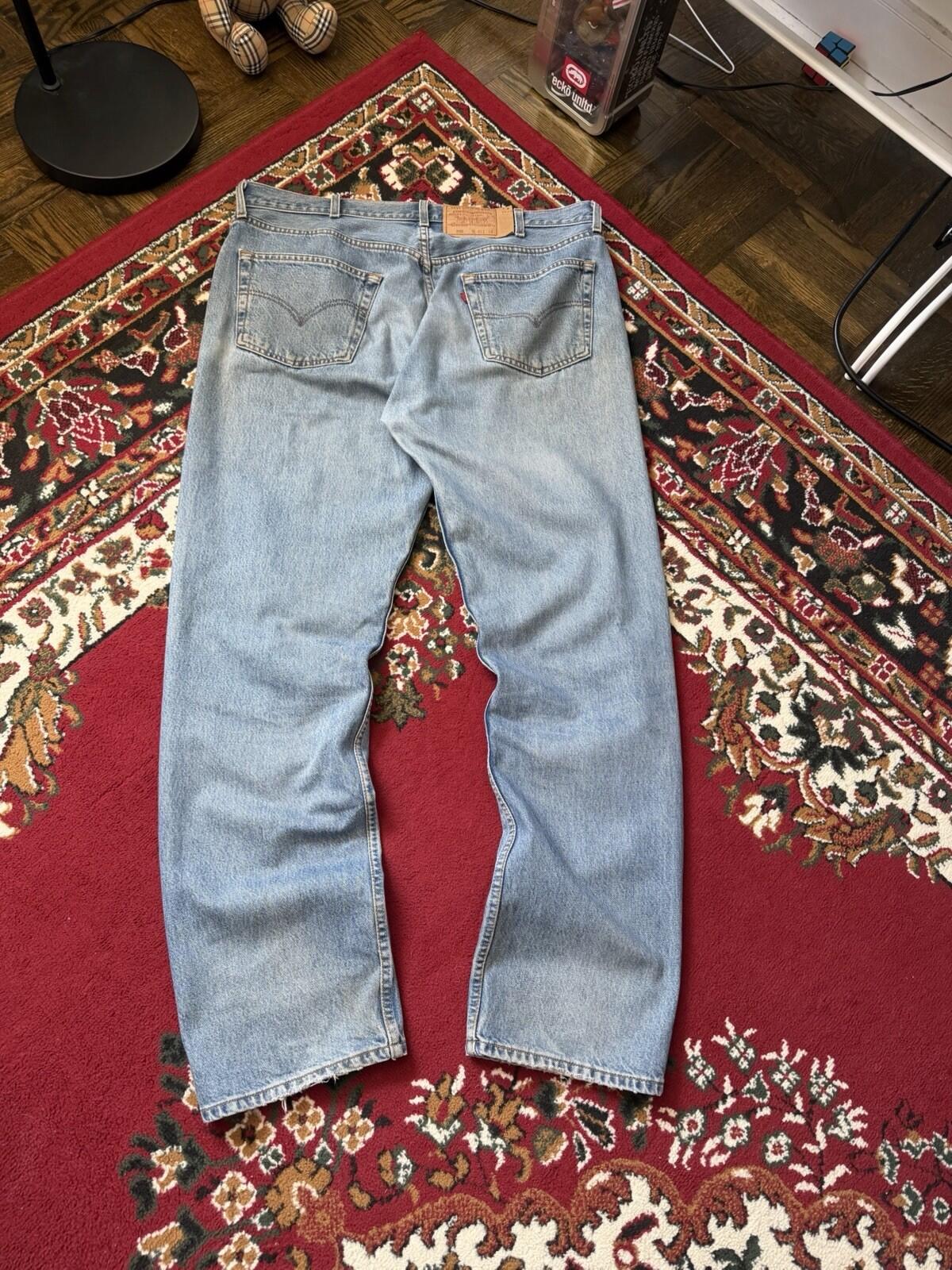 90s Vintage Levi's 501 Jeans Size 40x34 Blue Light Blue Washed Denim