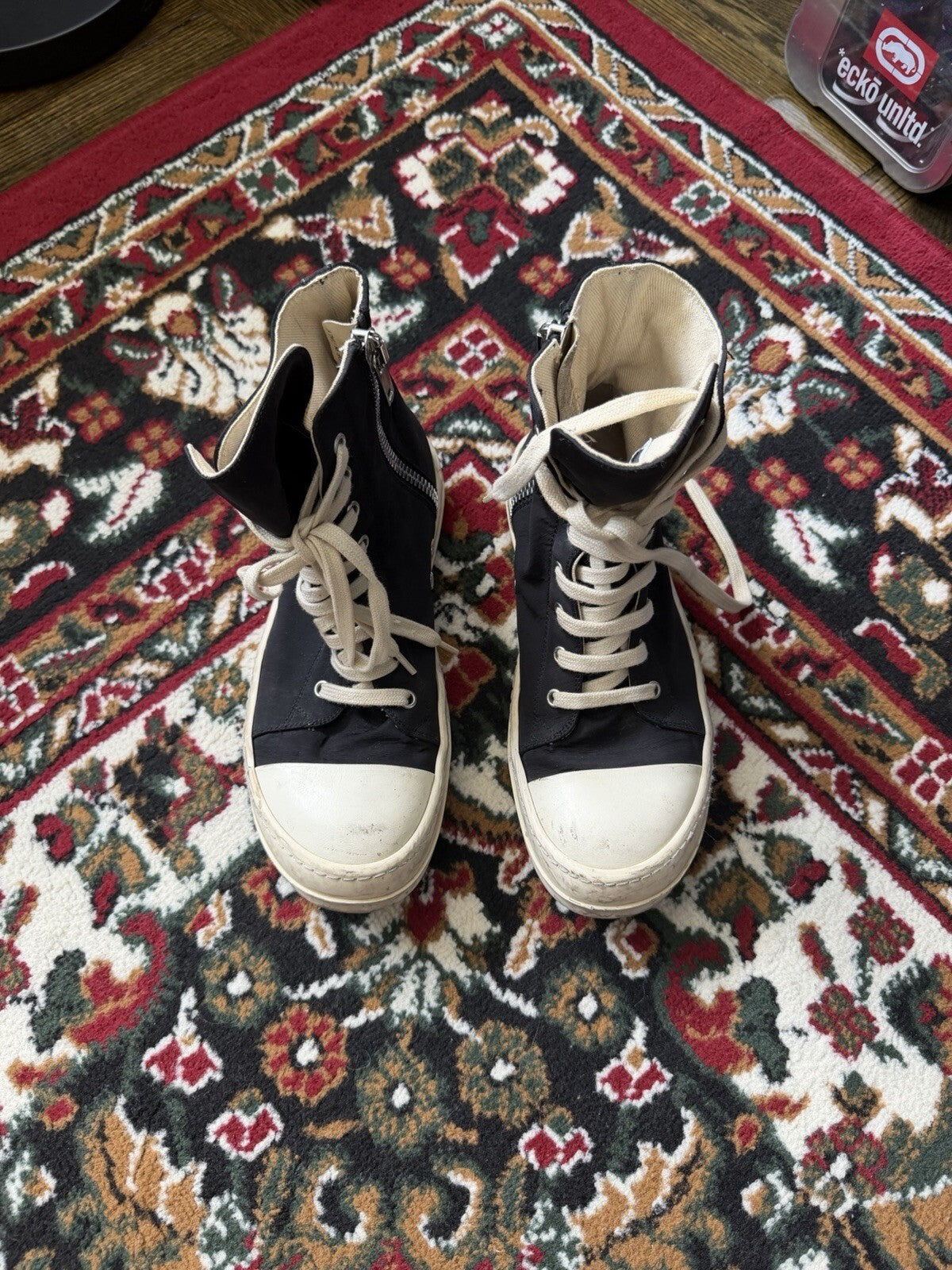 Rick Owens DRKSHDW Canvas Ramones High-Top Sneakers Size 39EU 6.5US
