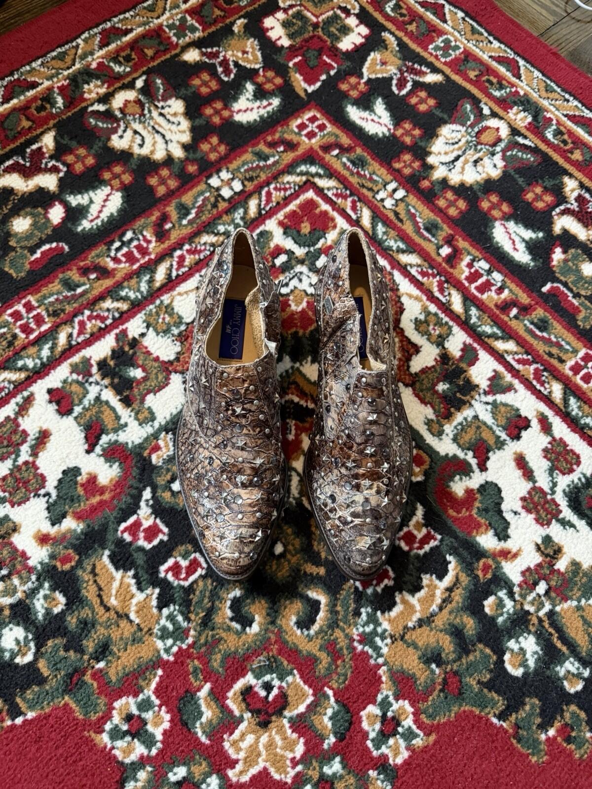 Jimmy Choo For H&M Python Exotic Western Cowboy Short Studs Shoes EU 37 | US 6