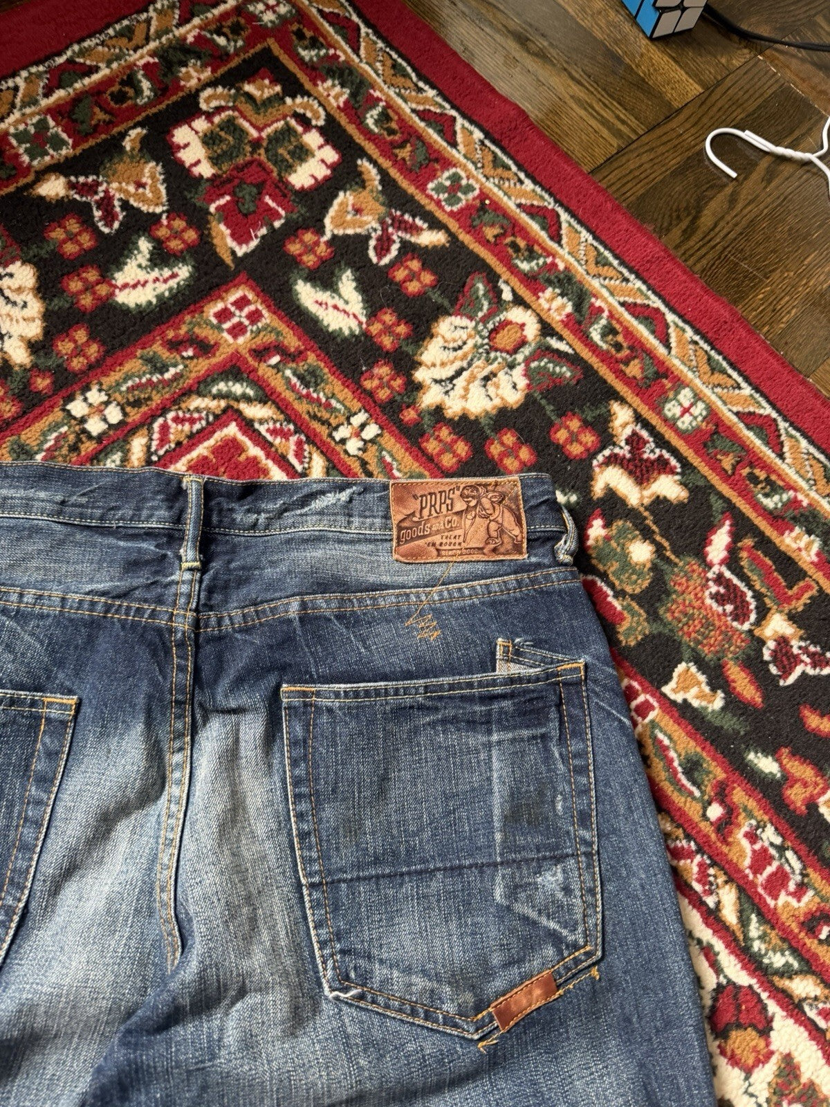 PRPS Blue Medium Wash Distressed Denim Cutoff Jean Barracuda Shorts