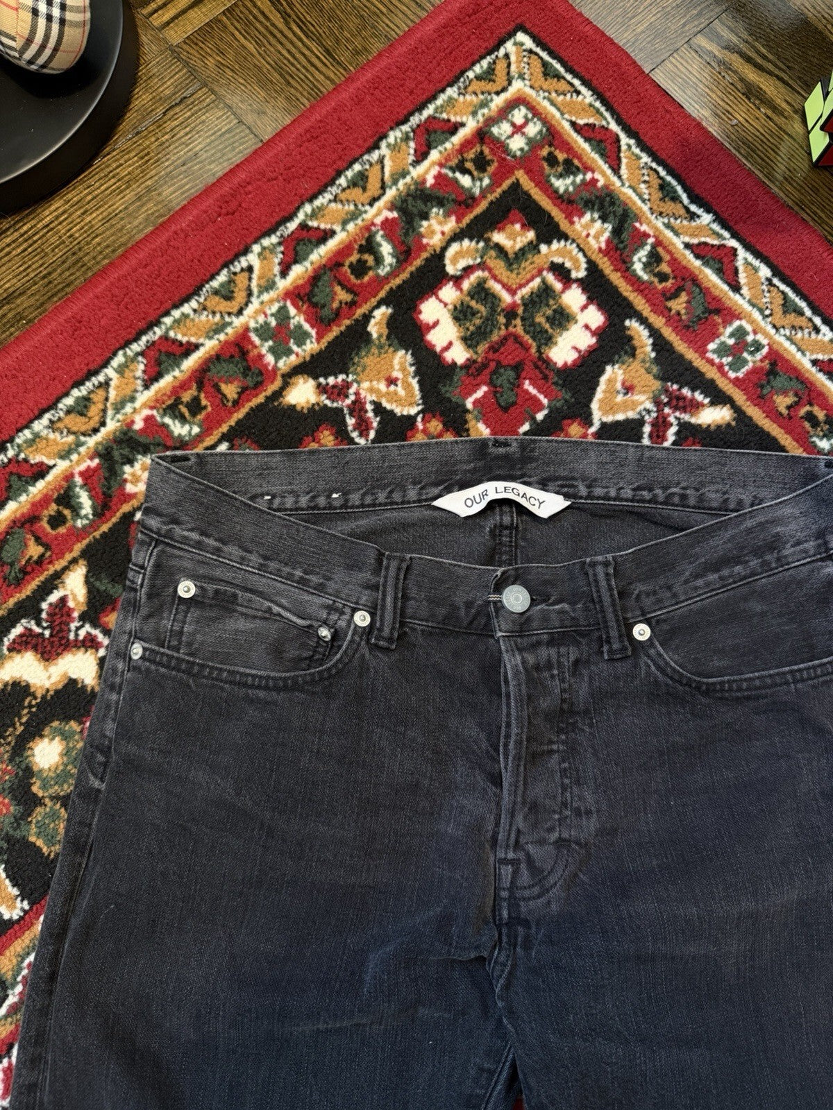 Our Legacy Mens Zero Cut Broken Twill Black Denim Jeans Pants Dark Wash - 33x32