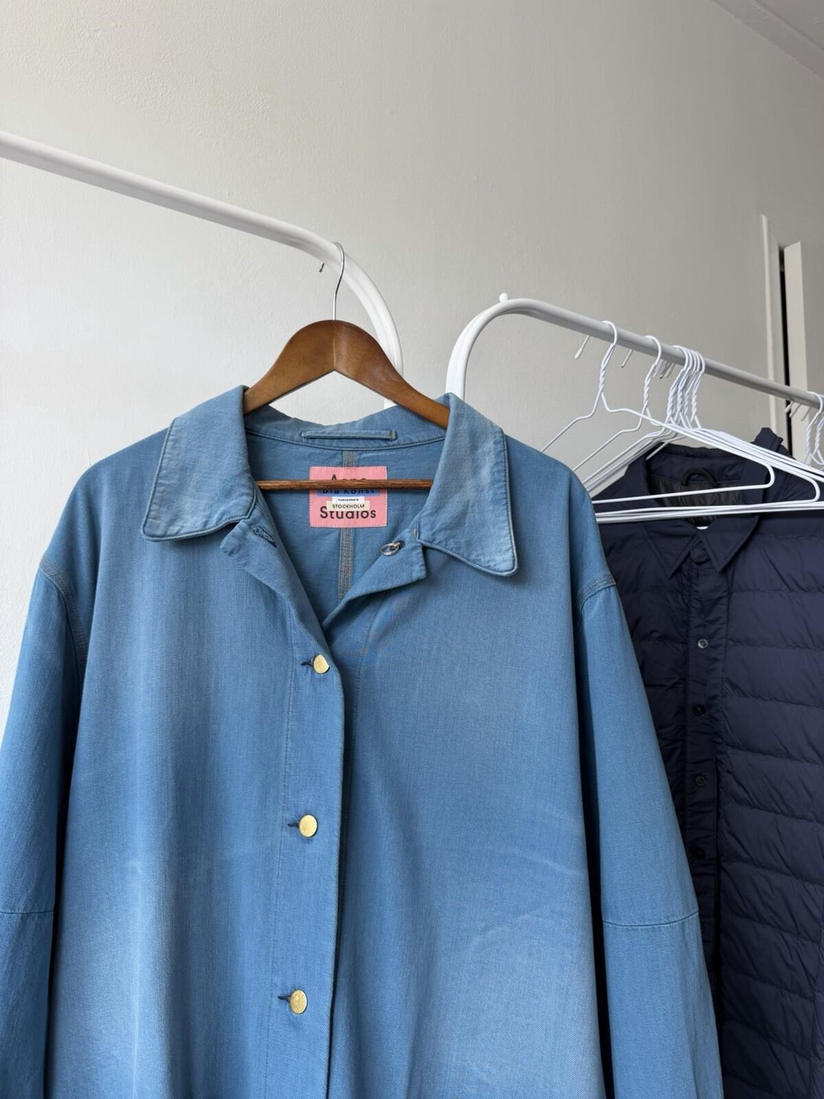 Acne Studios Bla Konst SS18 Brandou Sun B  Denim Coat Jean Jacket Size 36