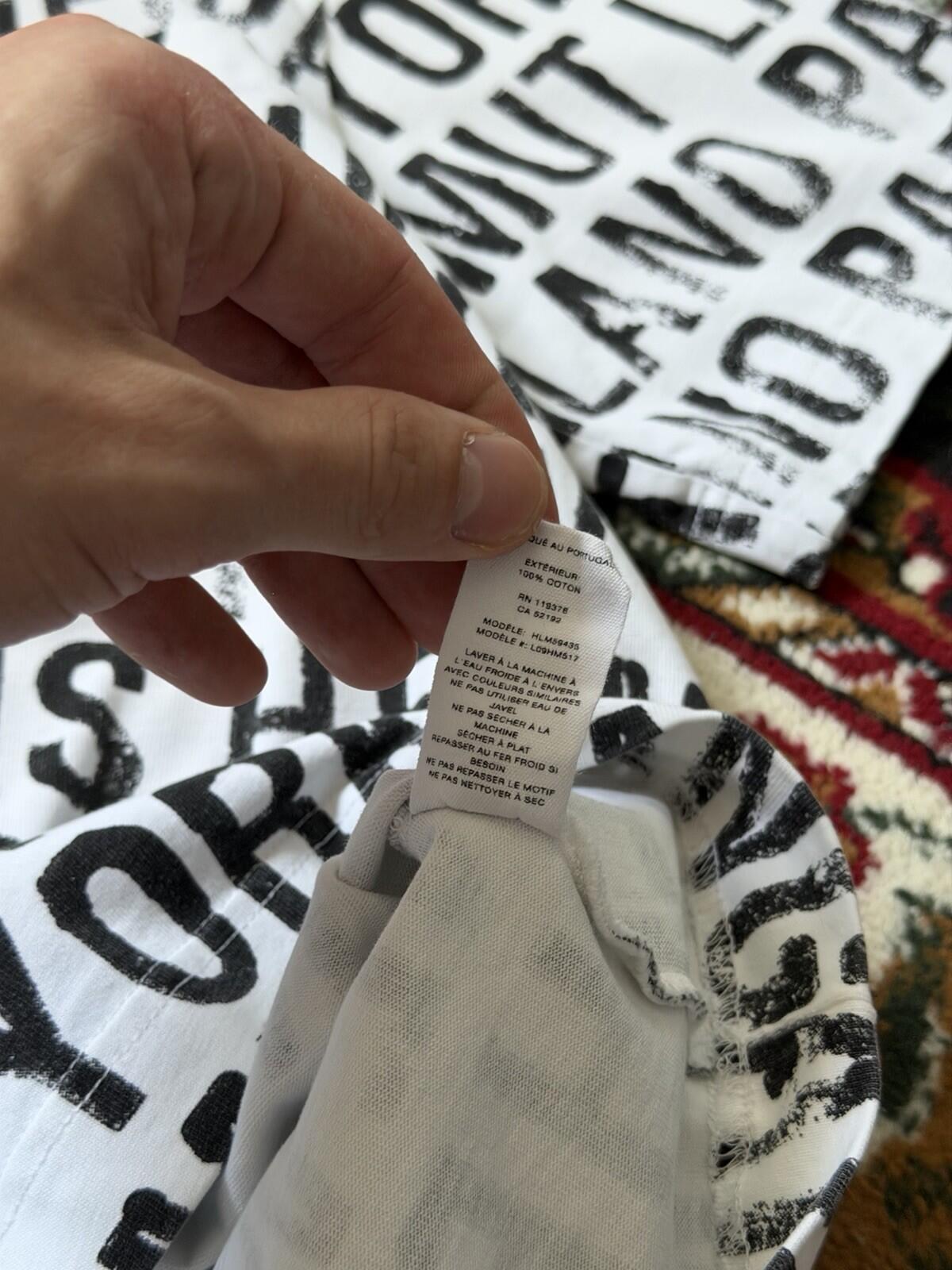 Helmut Lang New York Monogram T-shirt / Shorts Set Tee Size XL White / Black