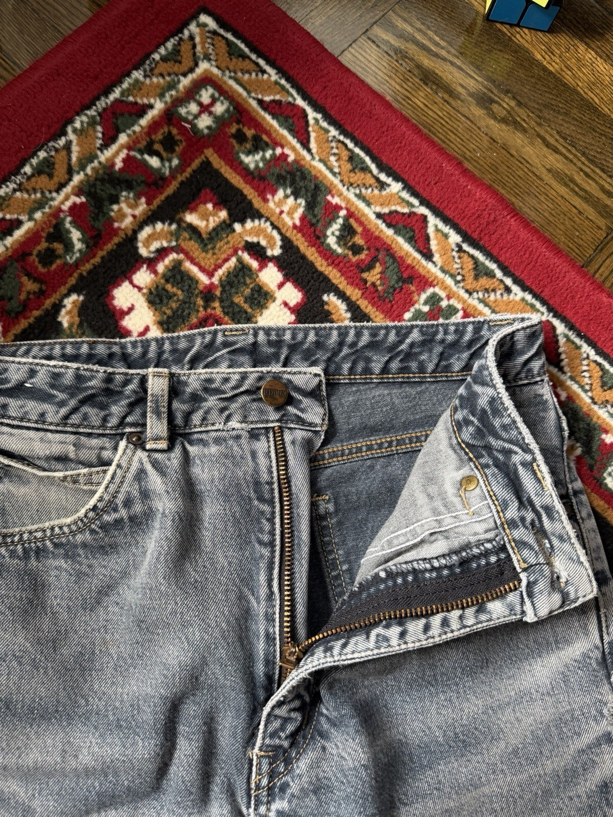 Vintage EDWIN London Slim Jeans | Size 33 x 32 | Washed Blue Japanese Denim