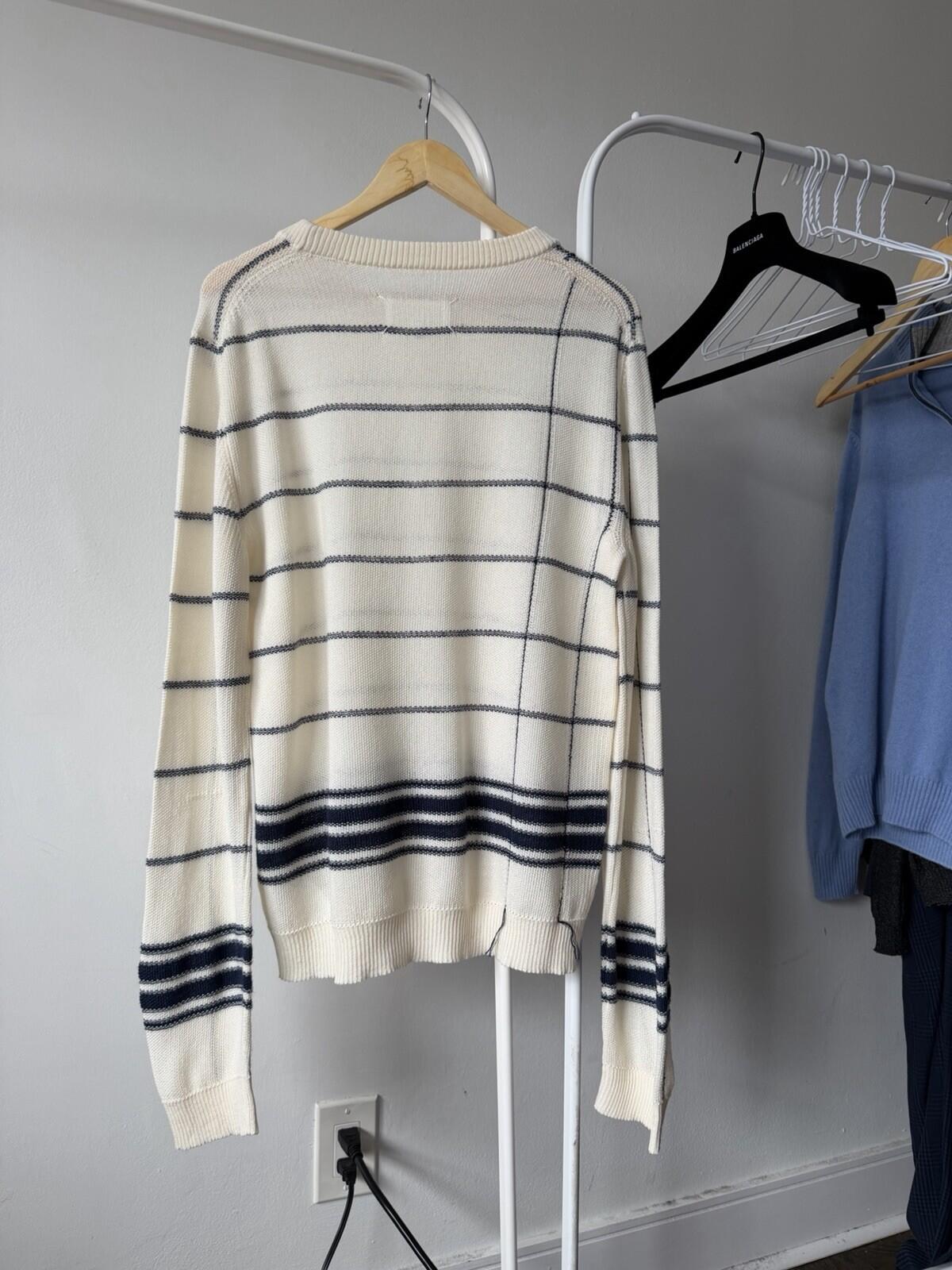 Maison Martin Margiela Oversized Striped Knit Sweater Wool Blend