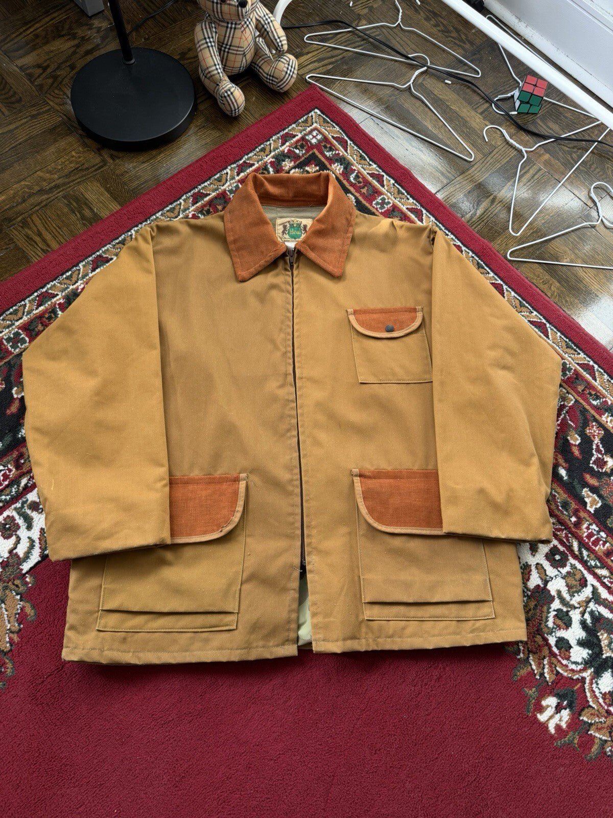 Vintage Ideal 1977 Fishing Jacket Outdoor Hunting Large Made In USA 70s 80s 90s