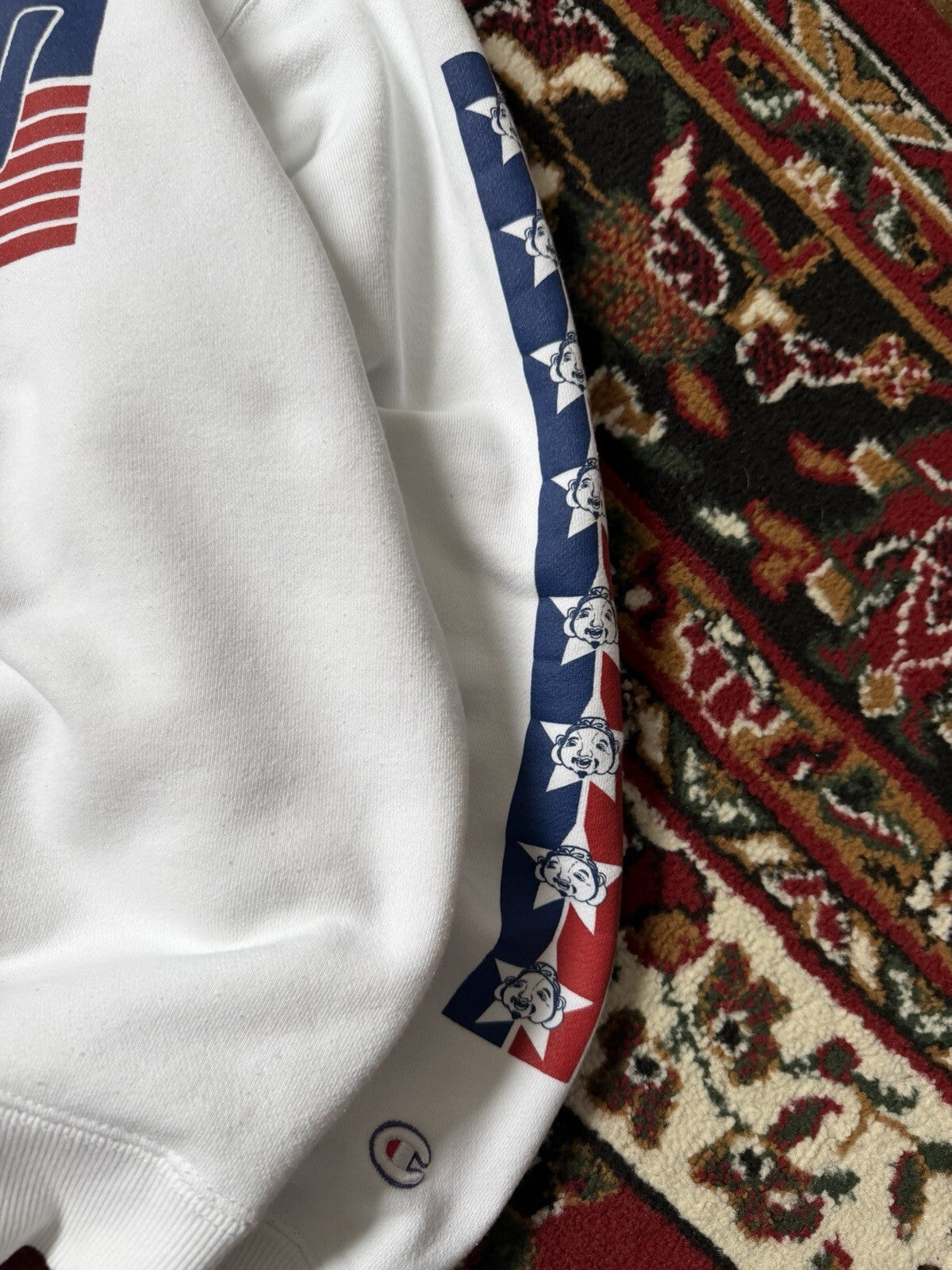 Vintage Evisu God of Prosperity Heritage White Sweatshirt Big Logo