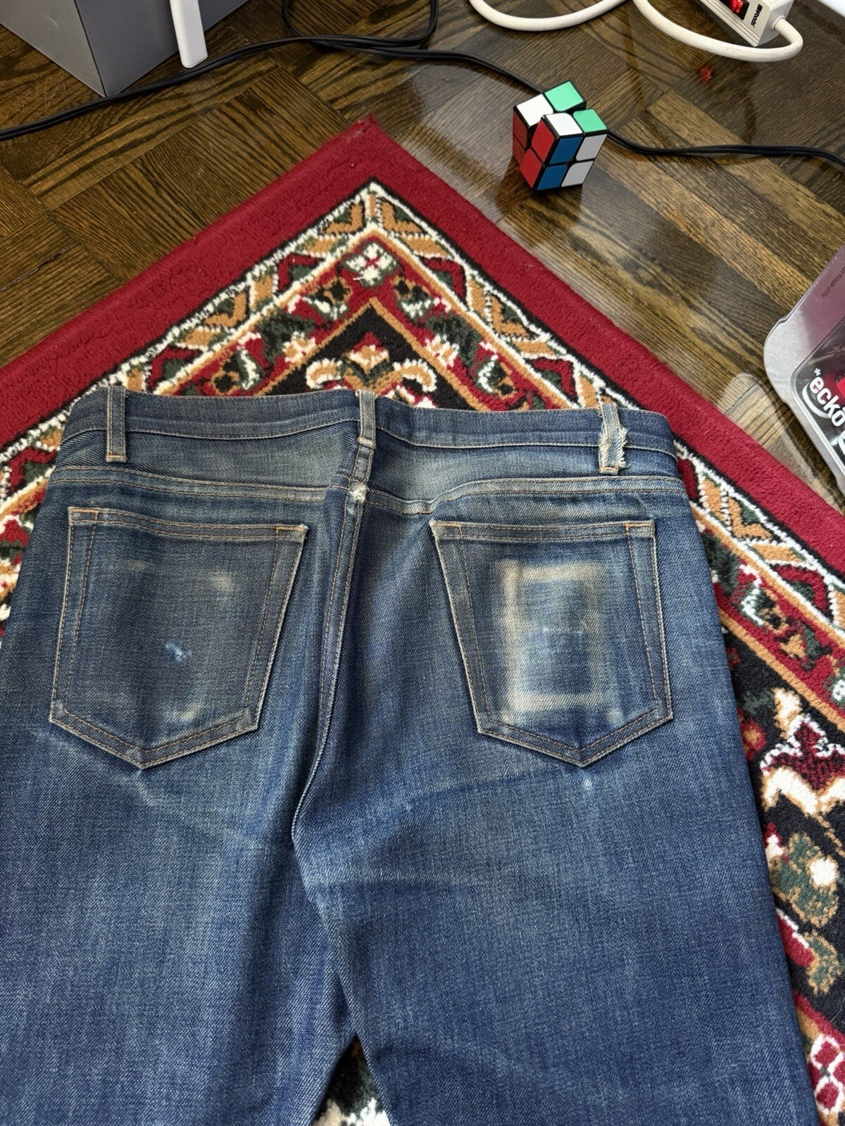 A.P.C. Rue De Fleurus Distressed Paris New Cure Men’s Straight Leg Raw Jeans APC