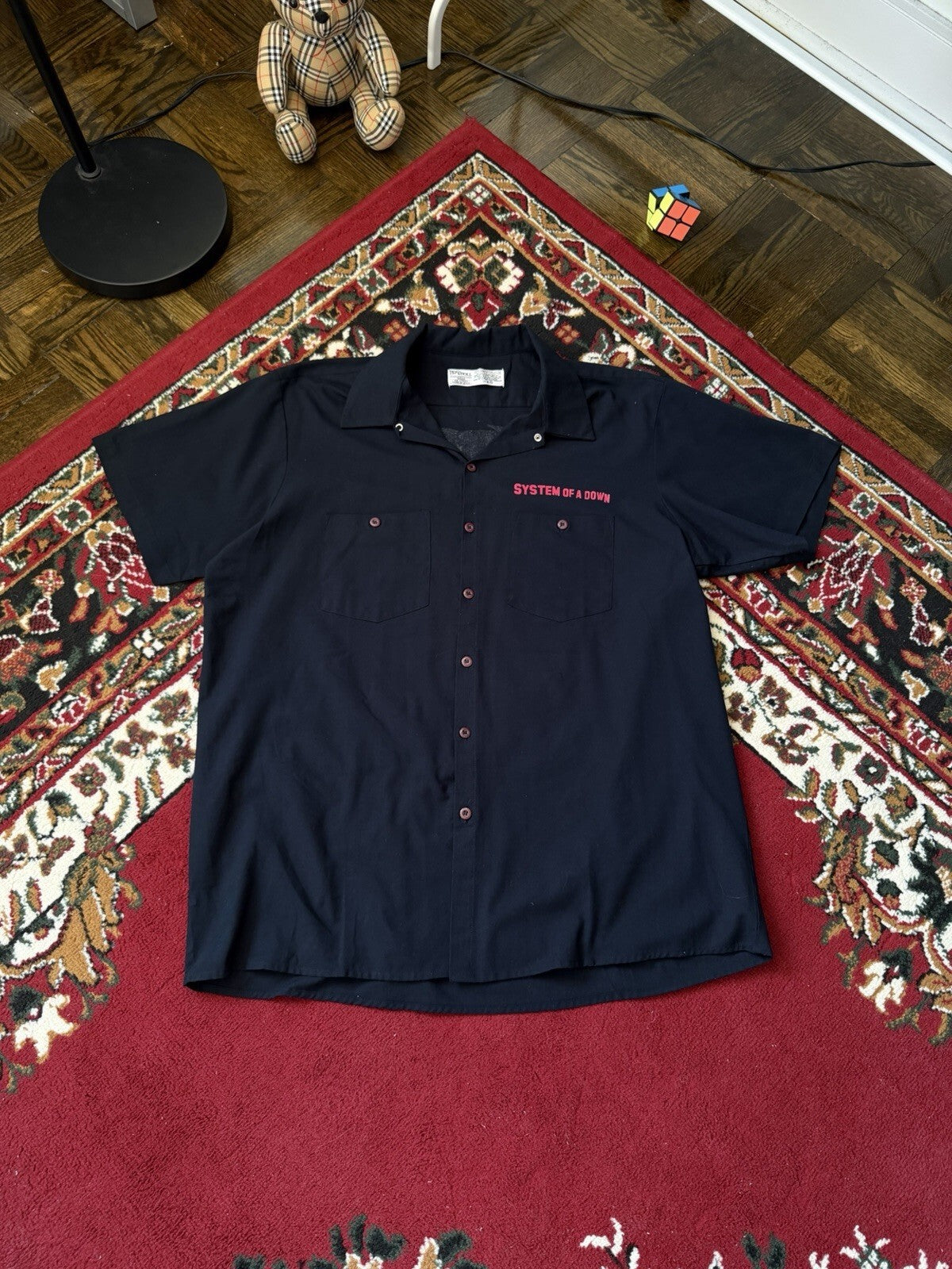 VERY RARE VTG 90s System Of  A Down Rock N Roll Occupational Wear Button UpShirt