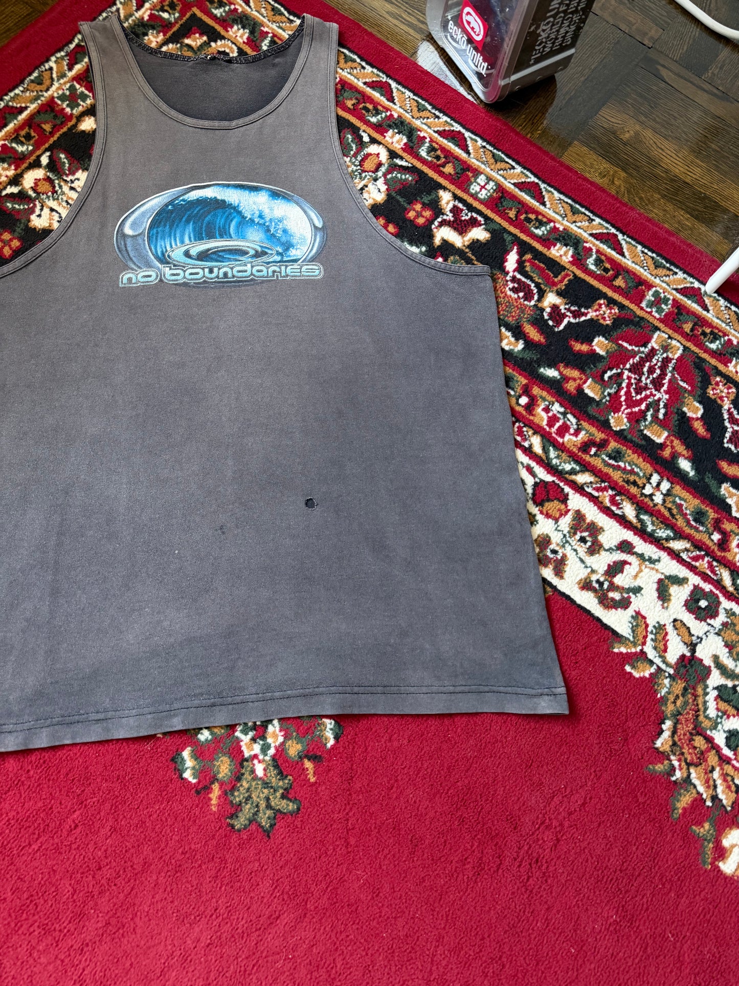 Vintage No Boundaries Ocean Weave Faded Out Tank Top Shirt
