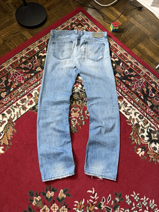 Diesel Safado Distressed Straight Blue Jeans Size 32/32 Vintage Y2K