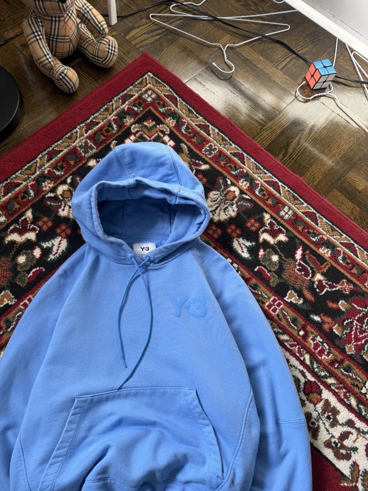 Y-3 Yohji Yamamoto x Adidas Classic Logo Hoodie Baby Blue Size S