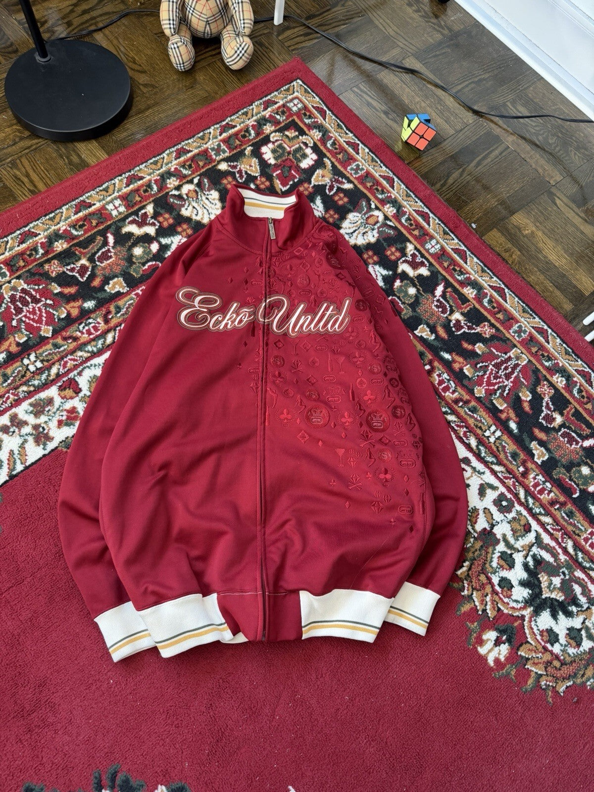 Vintage Ecko Untld Spell Out Gambling Zip Up Jacket Sweater Size L