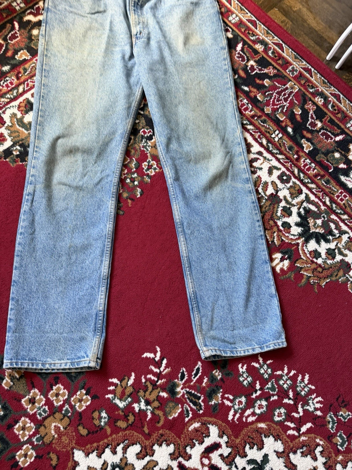 Vintage Levis 619 Jeans Mens 38x34 Washed Blue High Rise Straight Fit Levi's 90s