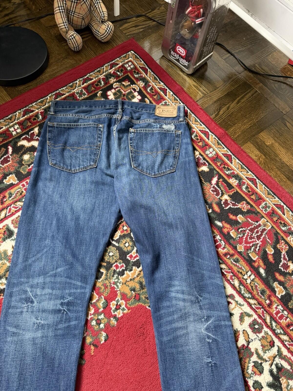 Ralph Lauren Polo Sashiko Repaired Patchwork Jeans Blue Size 34/32 Denim Pants