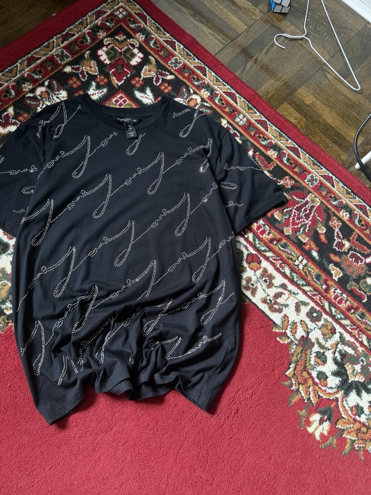 Giambattista Valli x H&M Black Studded Tee T-Shirt SIze L