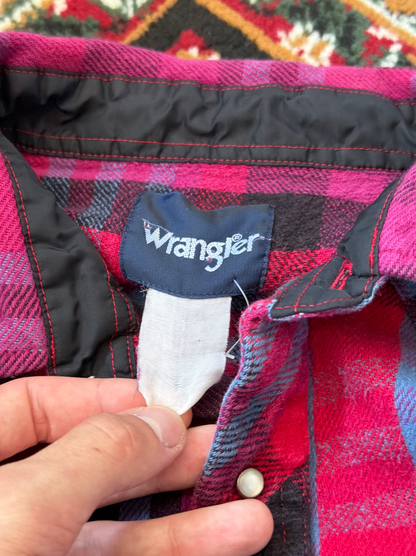 Wrangler Flannel Aztec Southwest Pearl Snap Western Shirt