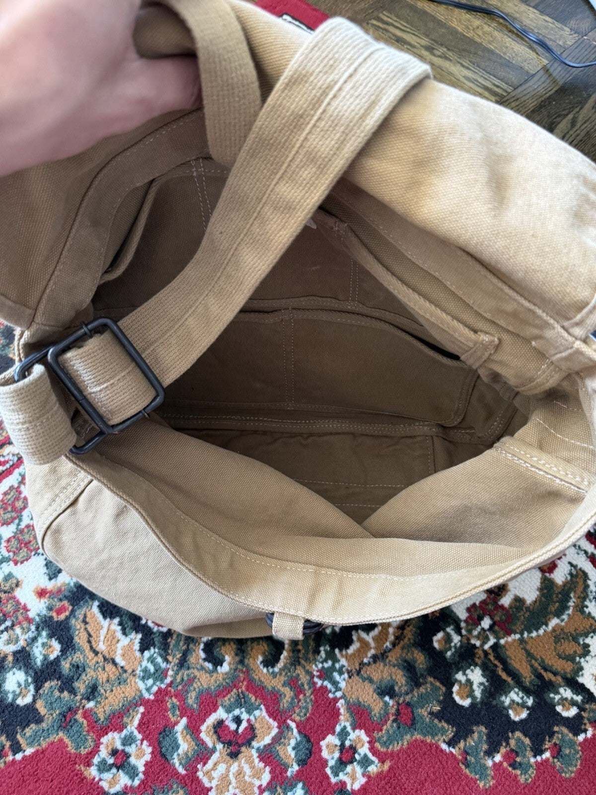 Ralph Lauren Denim & Supply Canvas Messenger Bag Military Field Safari Khaki