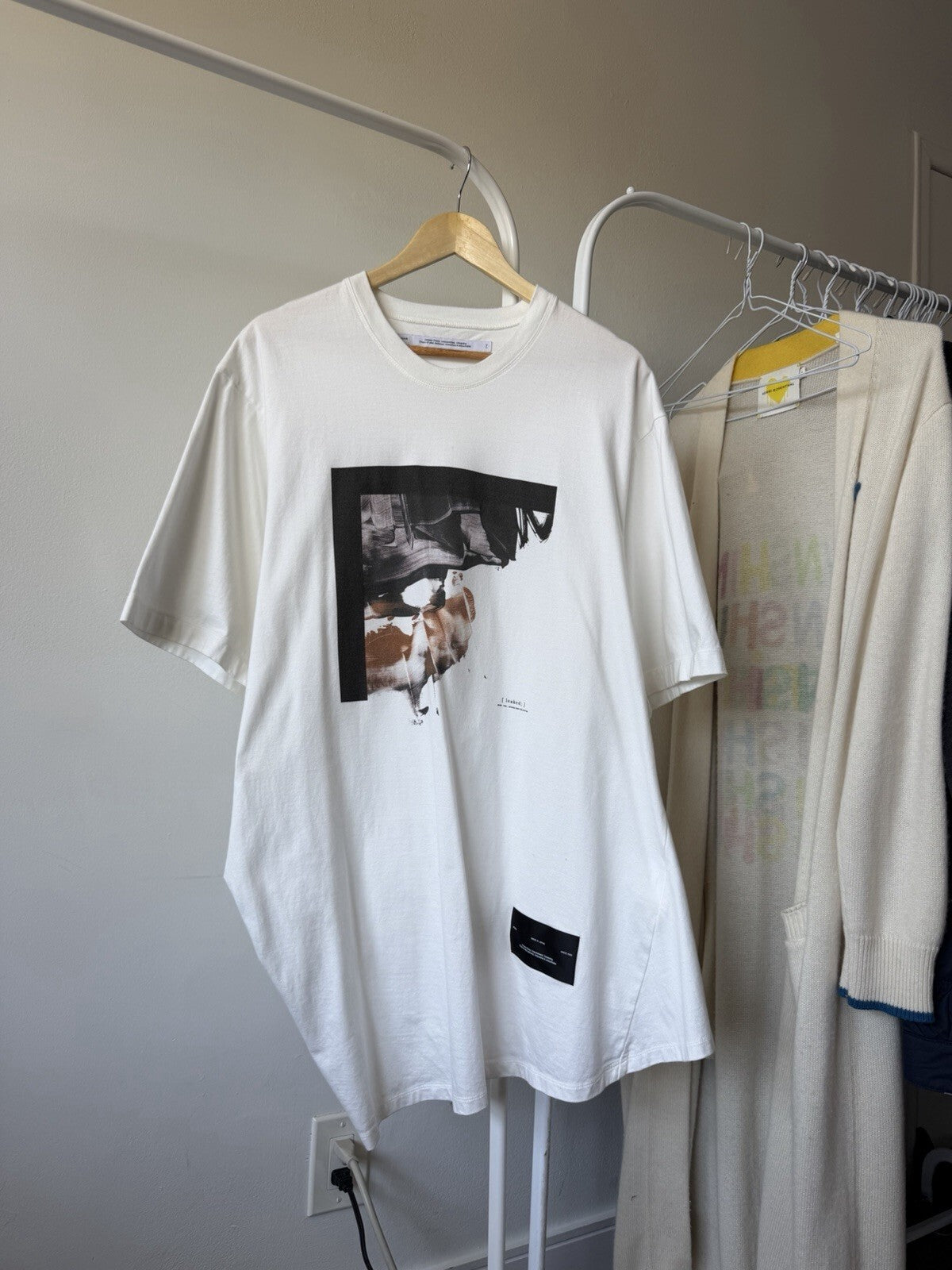JULIUS Draped SS 2023 White Graphic Shirt Leaked Tee