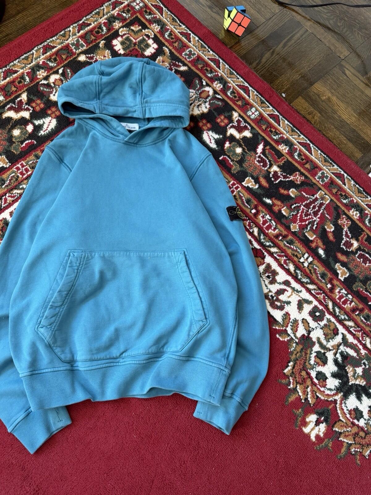 Stone Island Junior Blue Badge Logo Hoodie Authentic