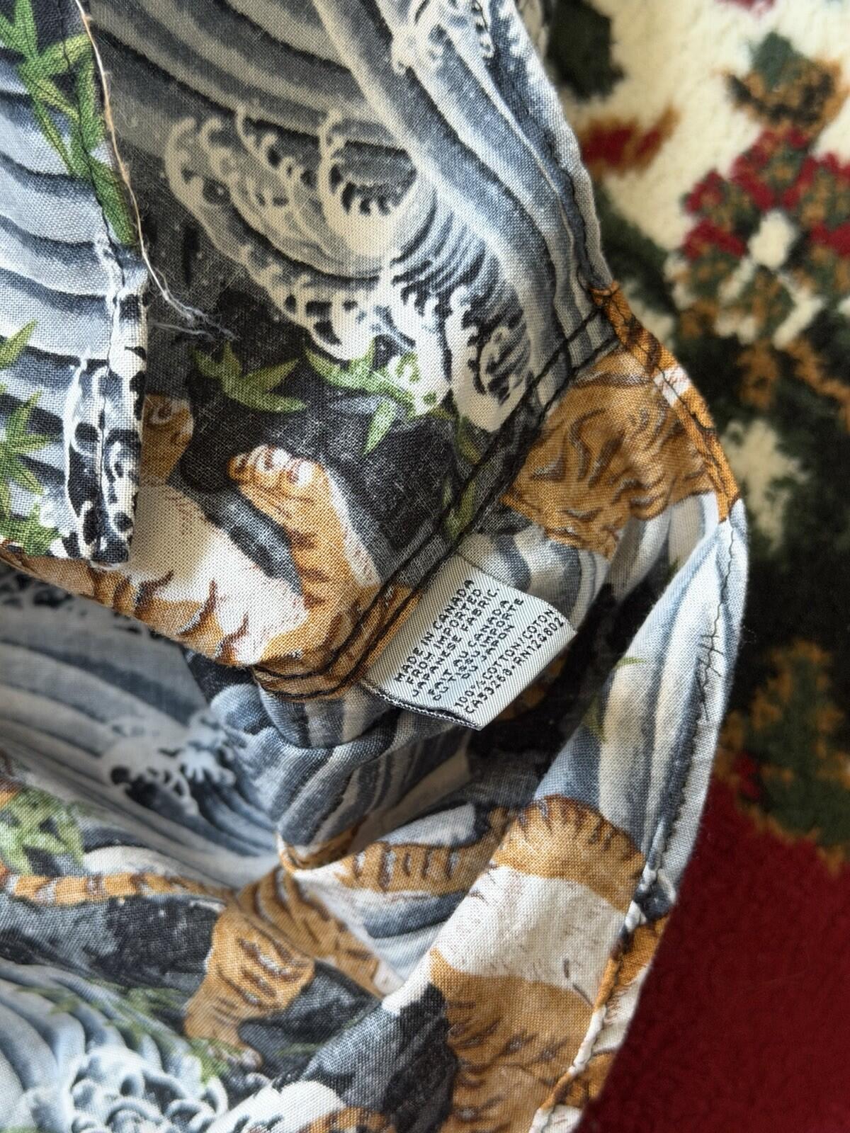 Naked Famous Japanese Tiger Button Down Shirt Men’s Size L Canada Short Sleeve
