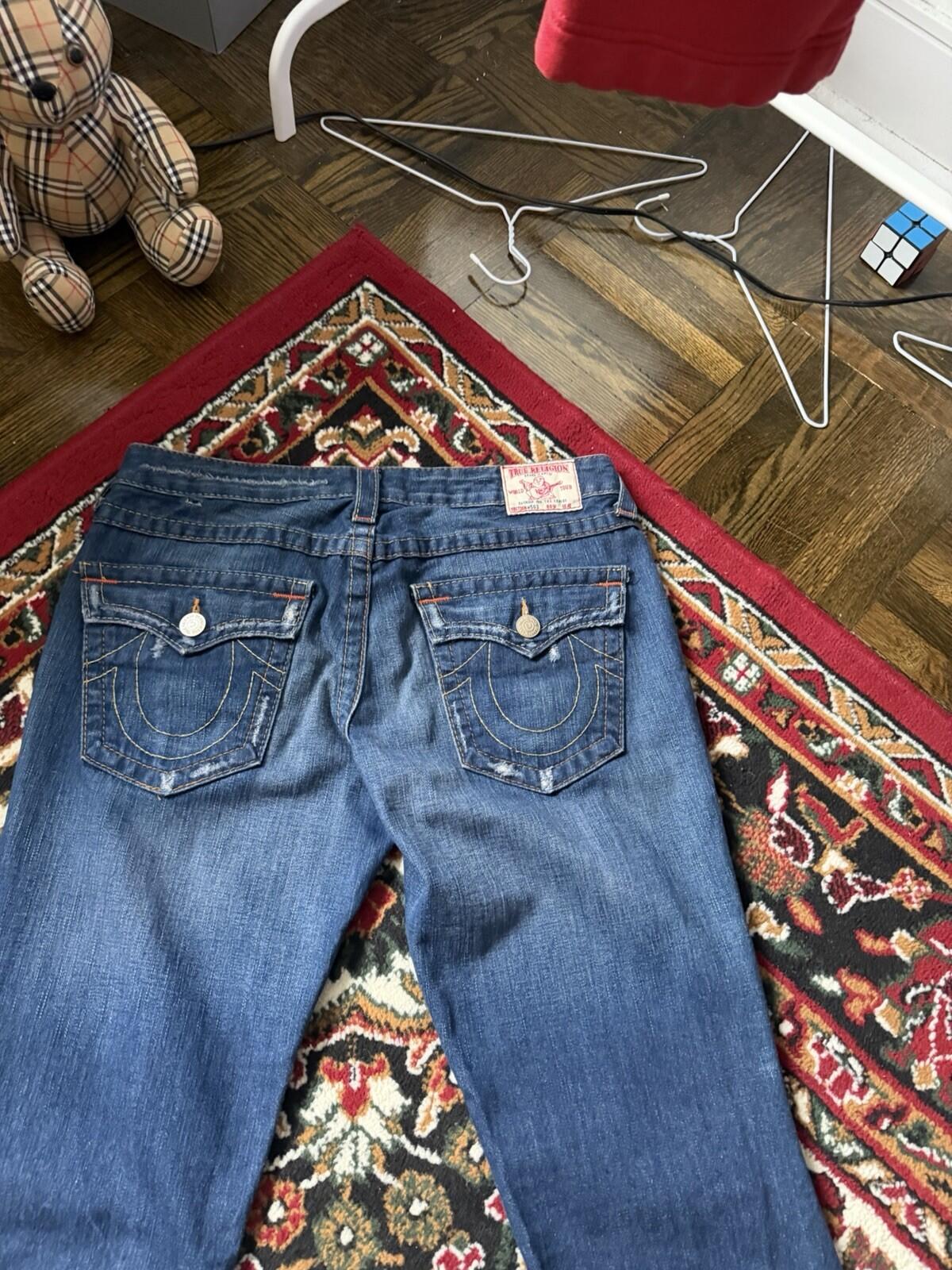 Vtg True Religion #503 Joey Blue Jeans Woodstock Distressed Bell Bottom Pants 31