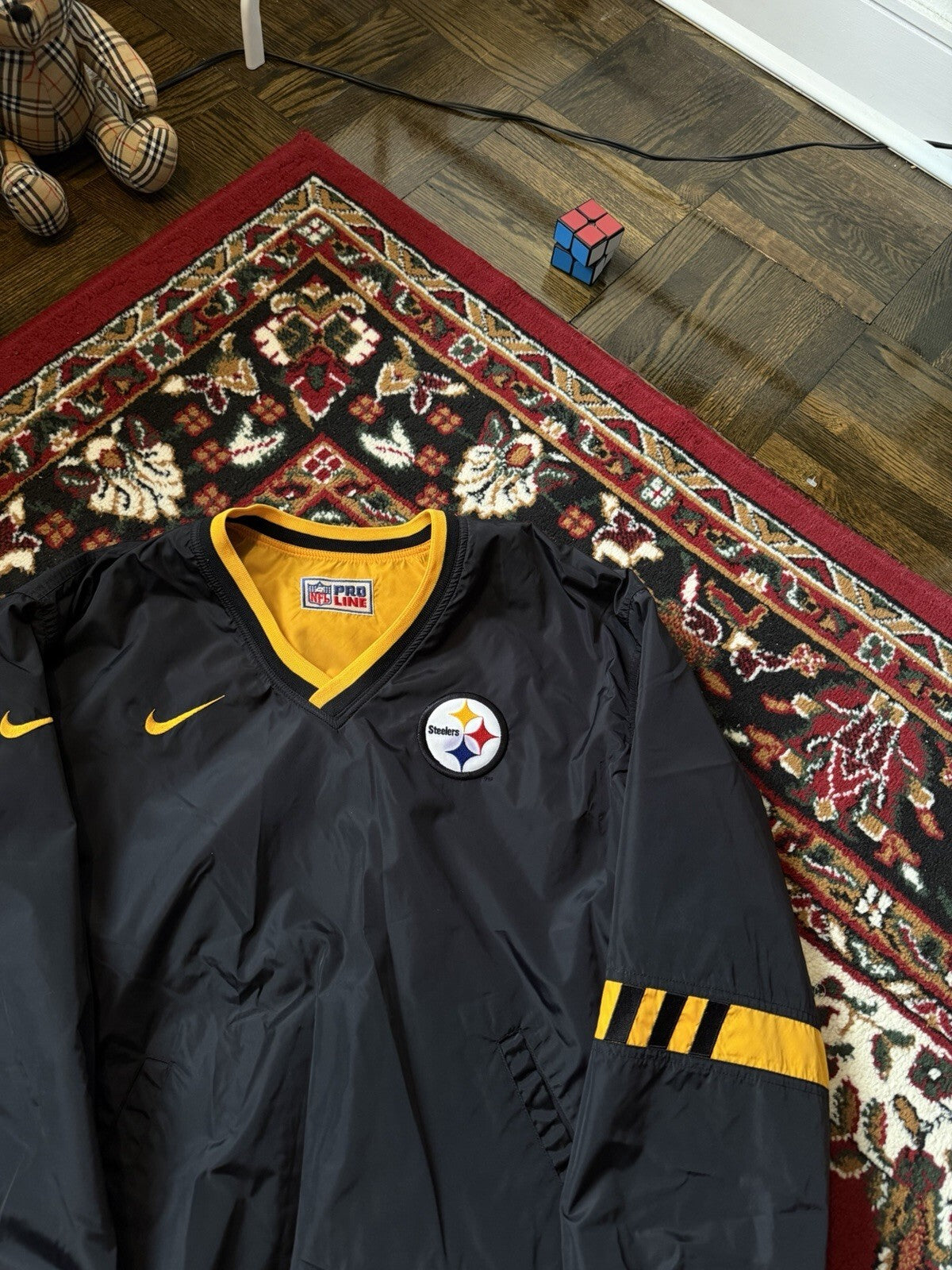 Vintage 90s Nike Steelers Reversible NFL Nylon Sweatshirt Jacket XL